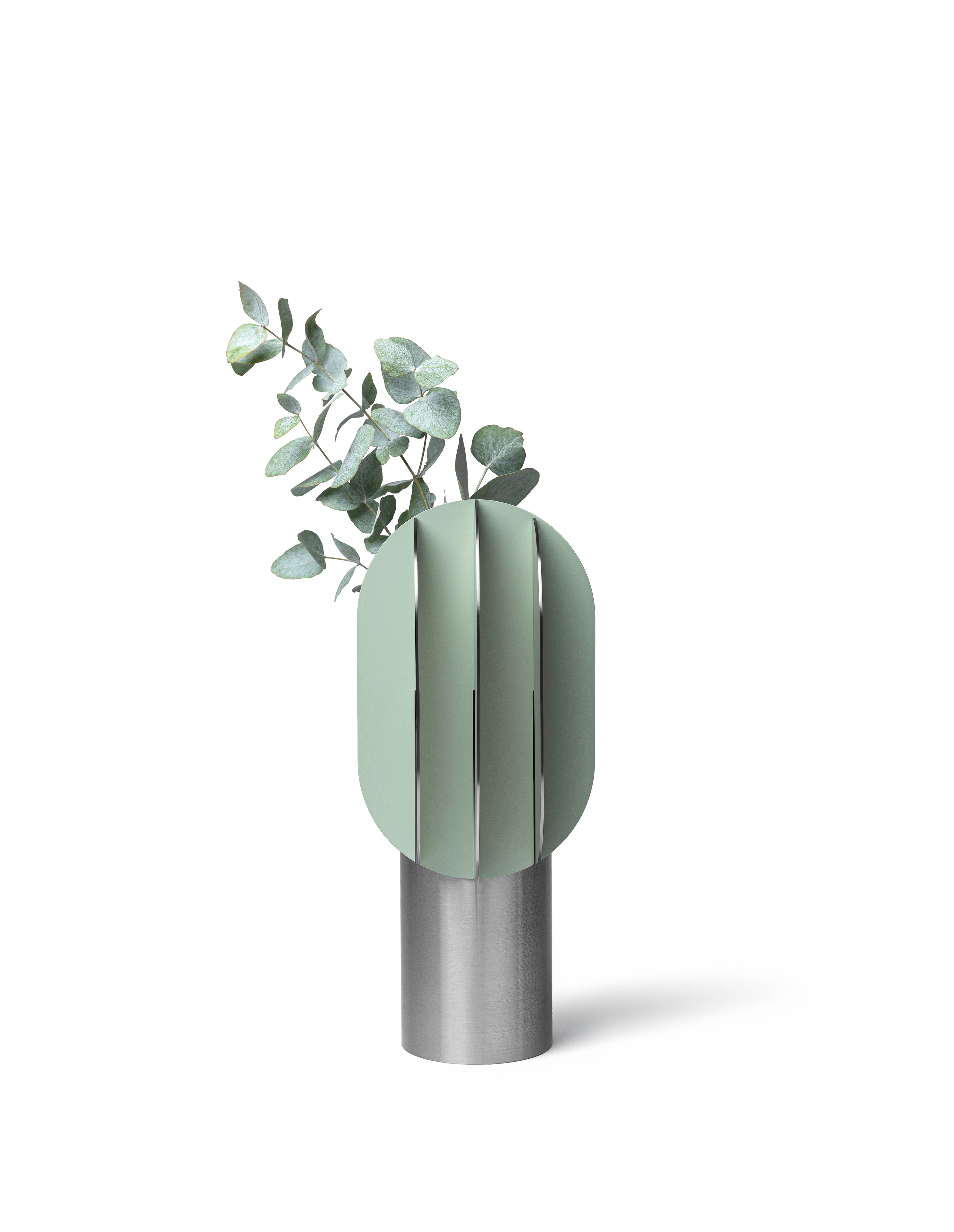 GABO Steel Vase with Green