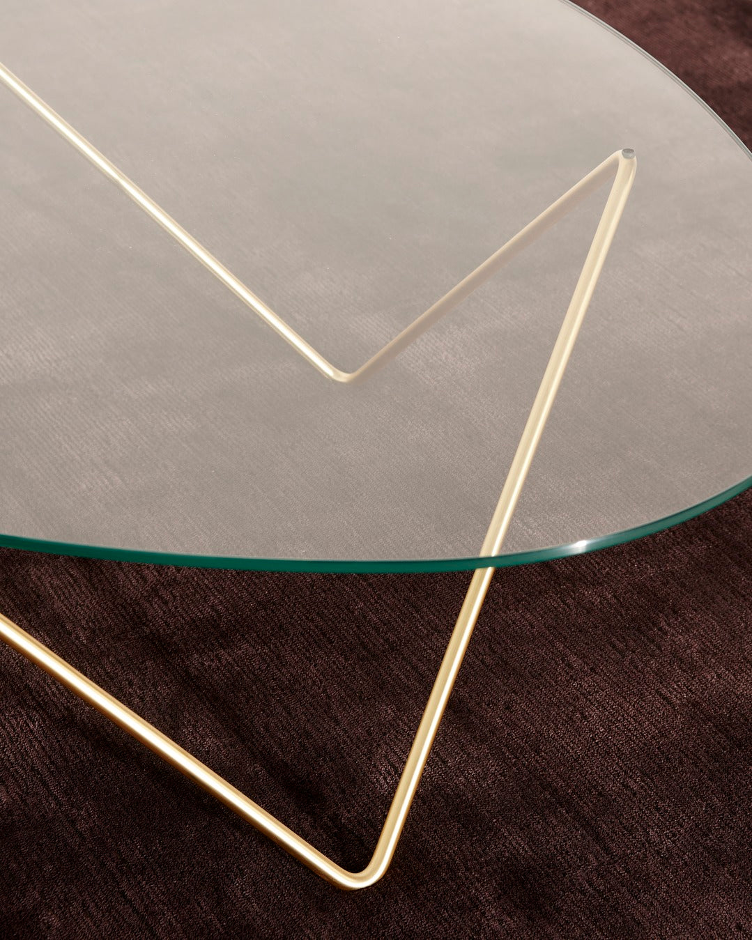 Couchtisch PEDRERA Glas mit messingfarbenem Gestell