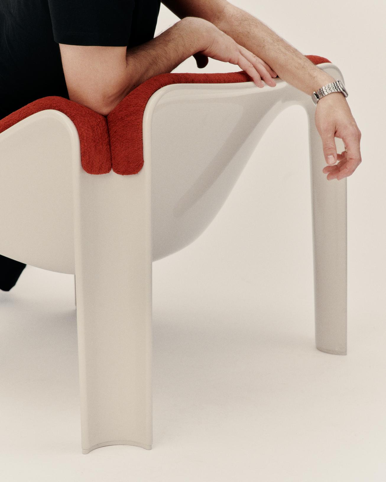 F300 Armchair Red with White Base [Amelia Revised]