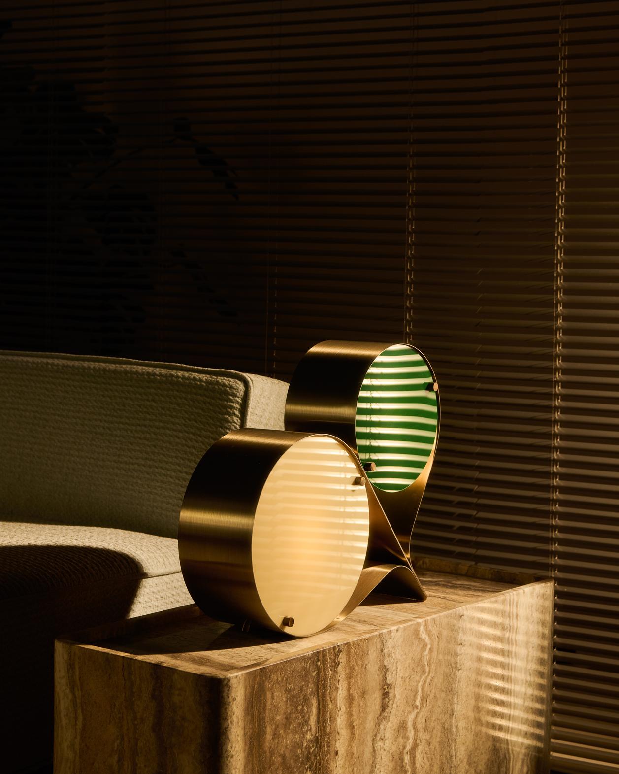 COPPIA Tischlampe Creme mit Rosa