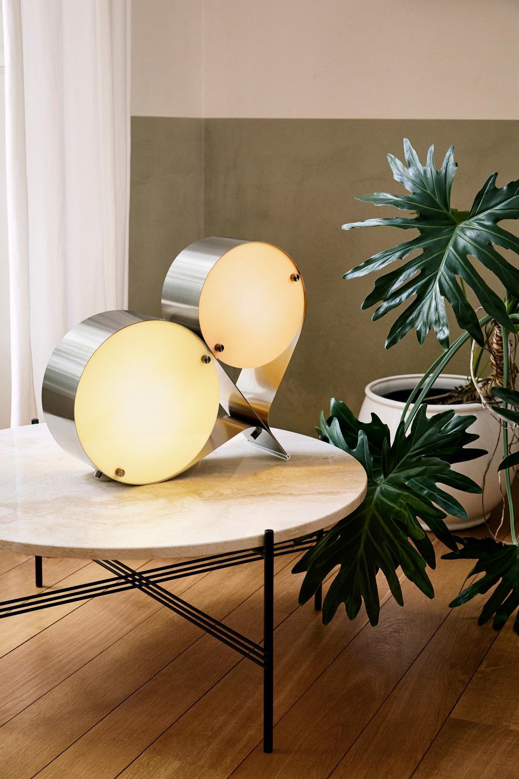 COPPIA Tischlampe Creme mit Rosa