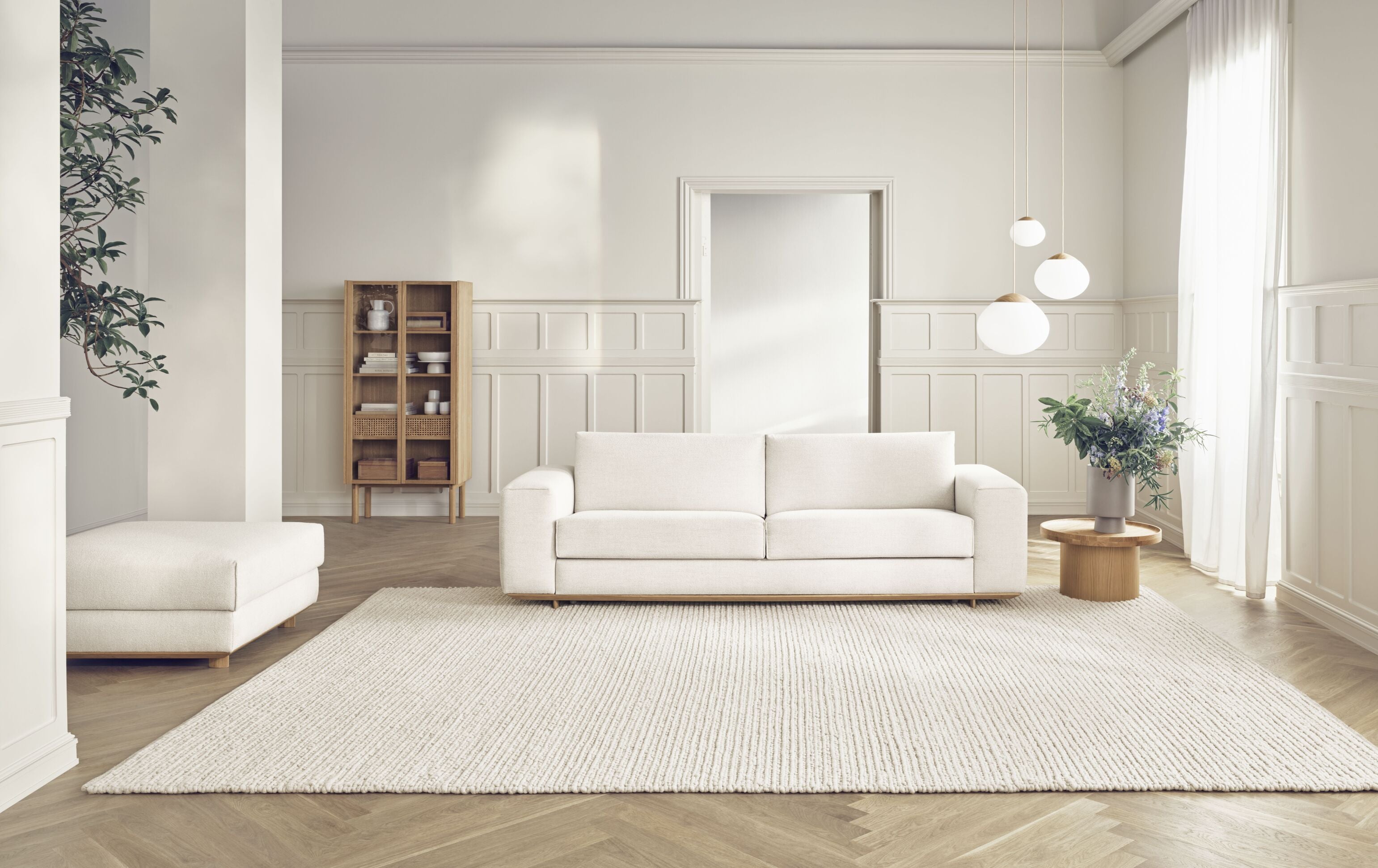 Seitentischplateau bleichte Eichenholz