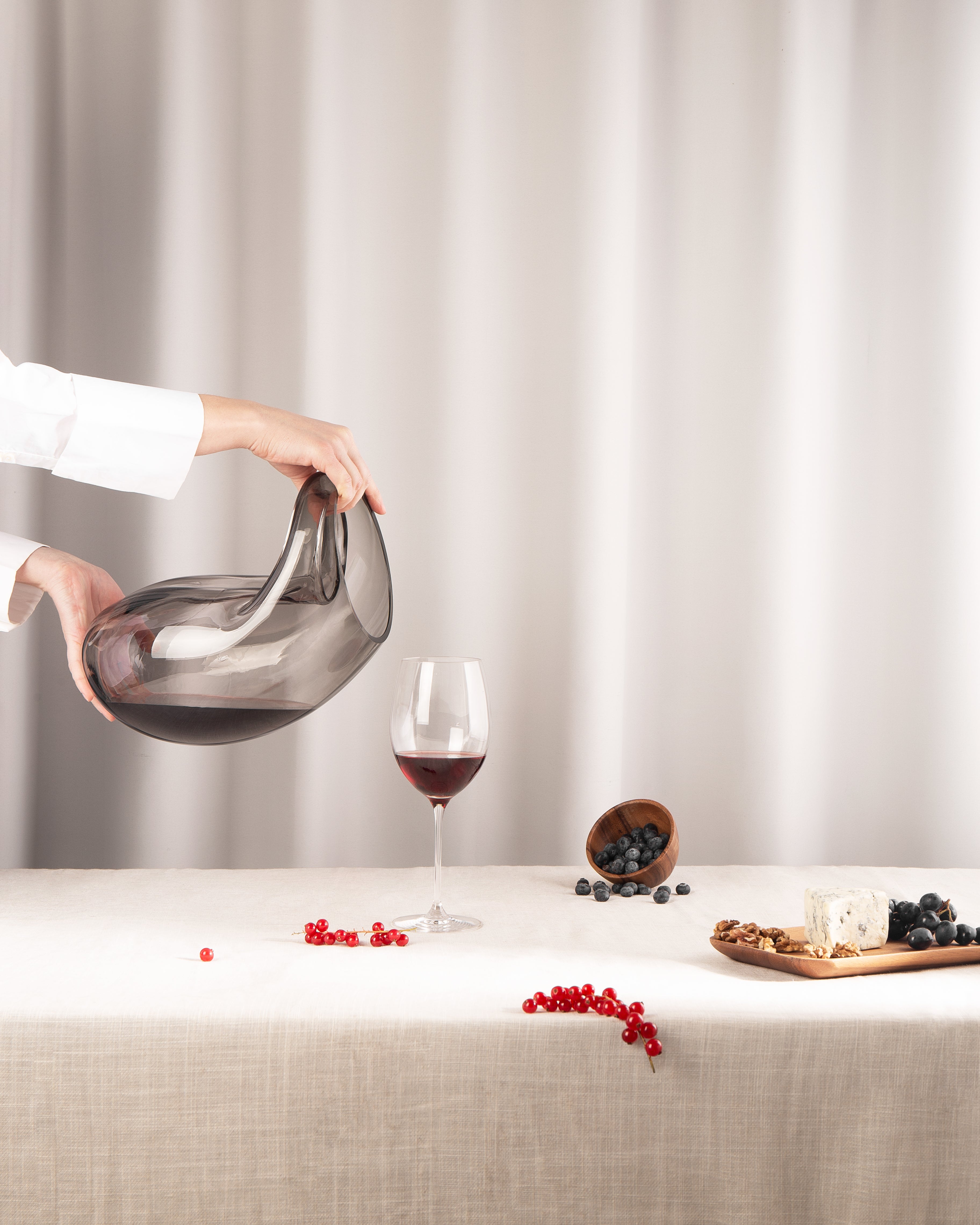 Vase GUTTA BOON grau mit Schwarz