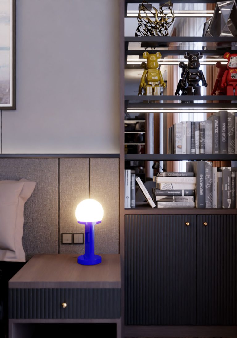 Keramik-Tischleuchte HABEA kobalt 