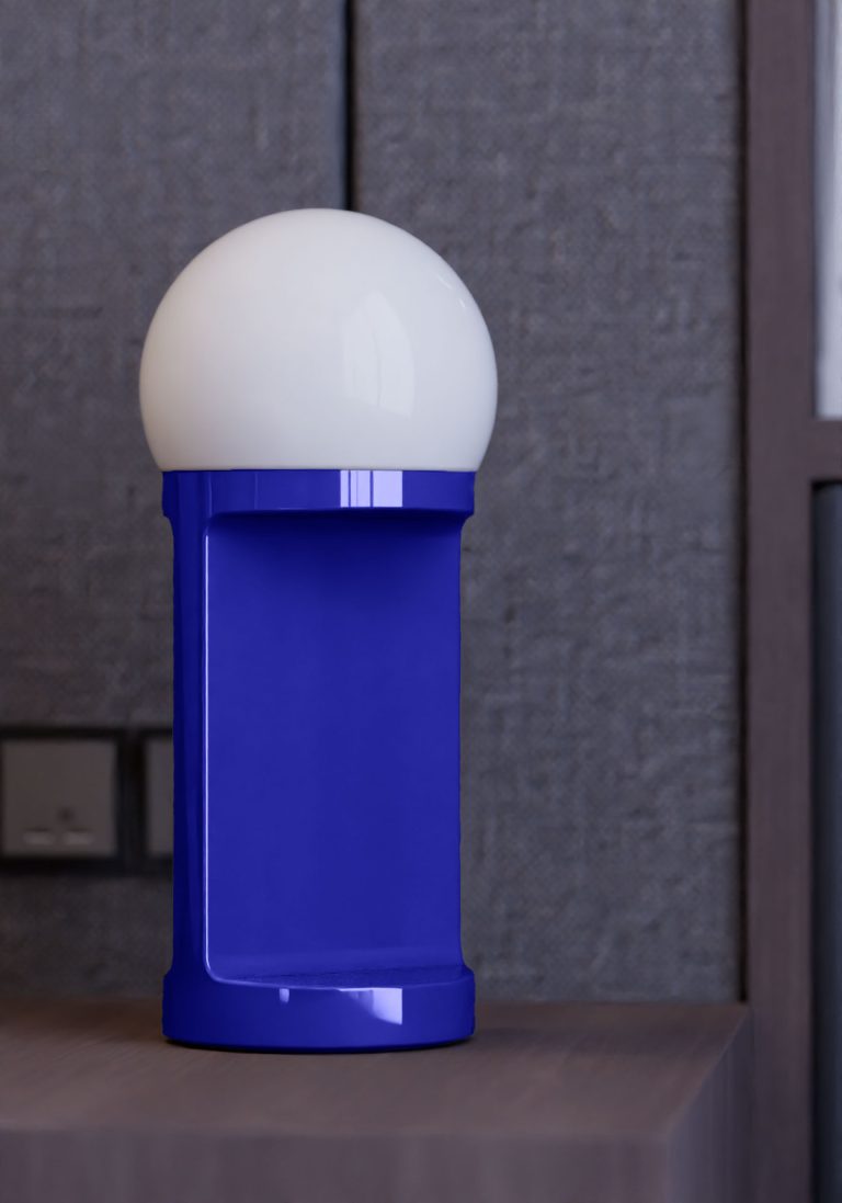 Keramik-Tischleuchte HABEA kobalt 