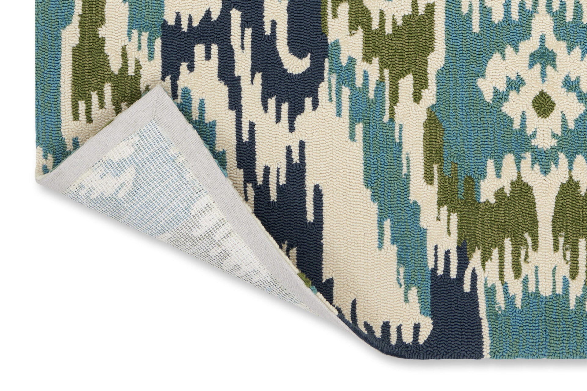 IXORA EMERALD PALM CHARTREUSE Outdoor-Teppich blaugrün