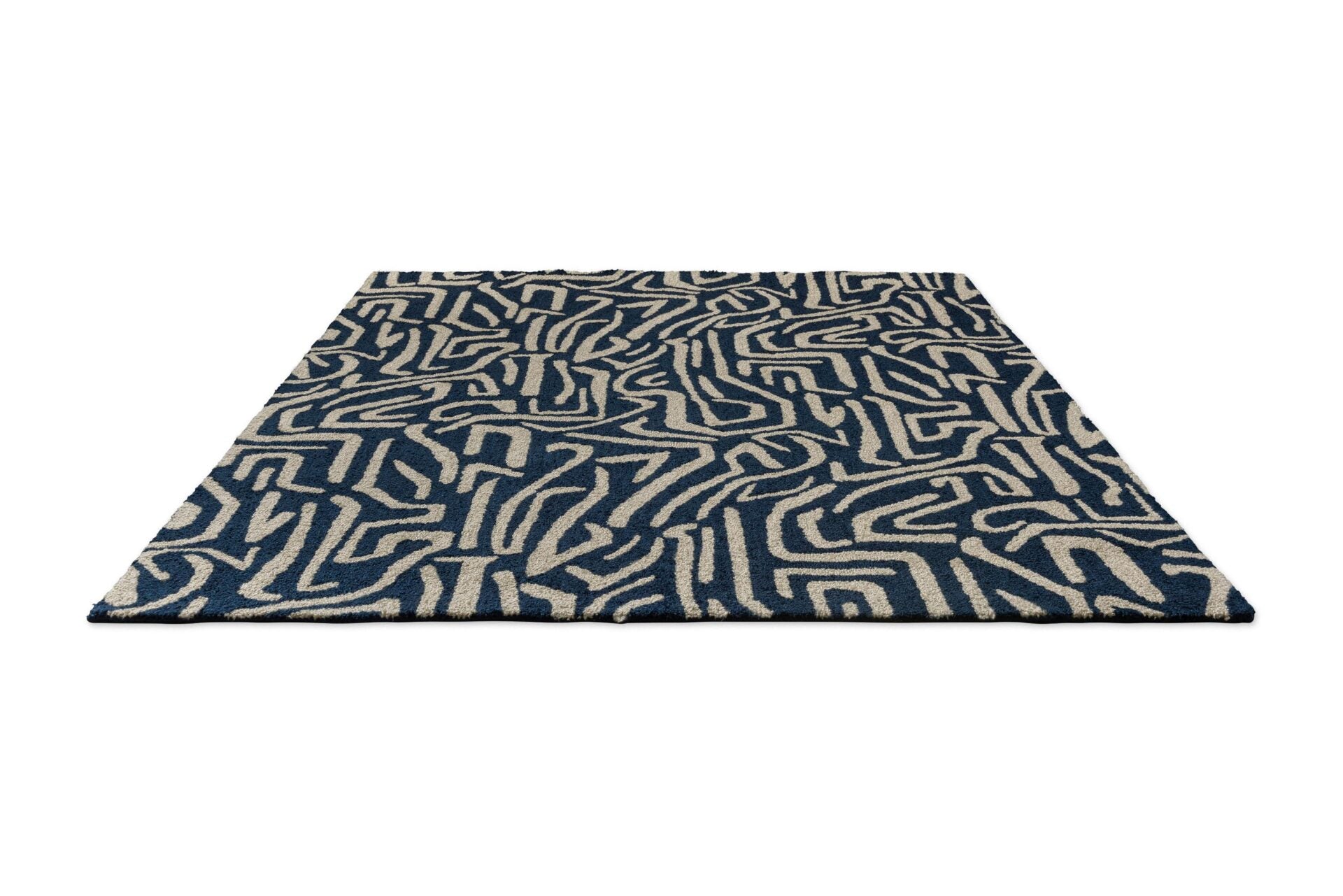 Melodic beige and navy blue rug