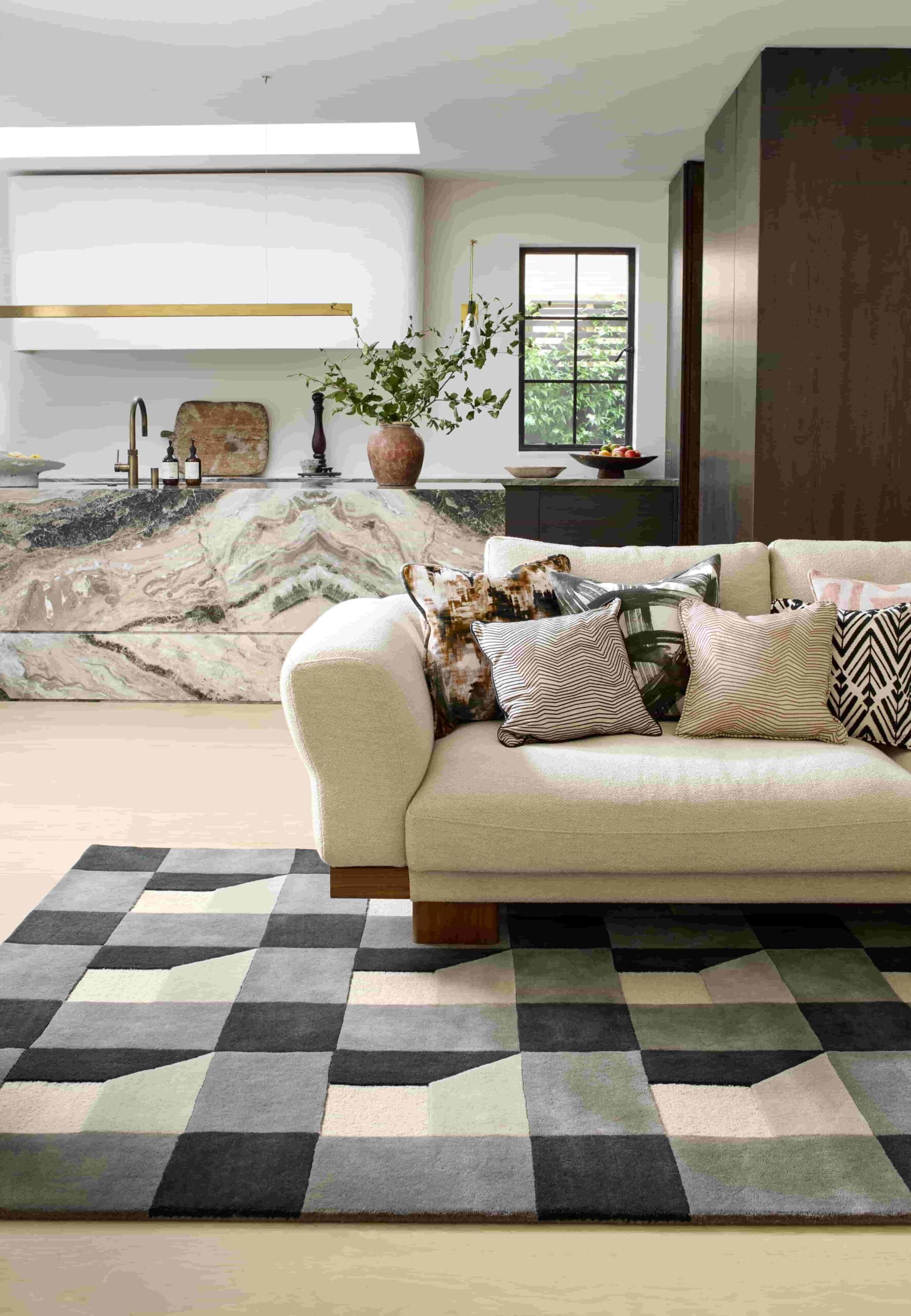 BLOCKS SLATE gray-beige rug