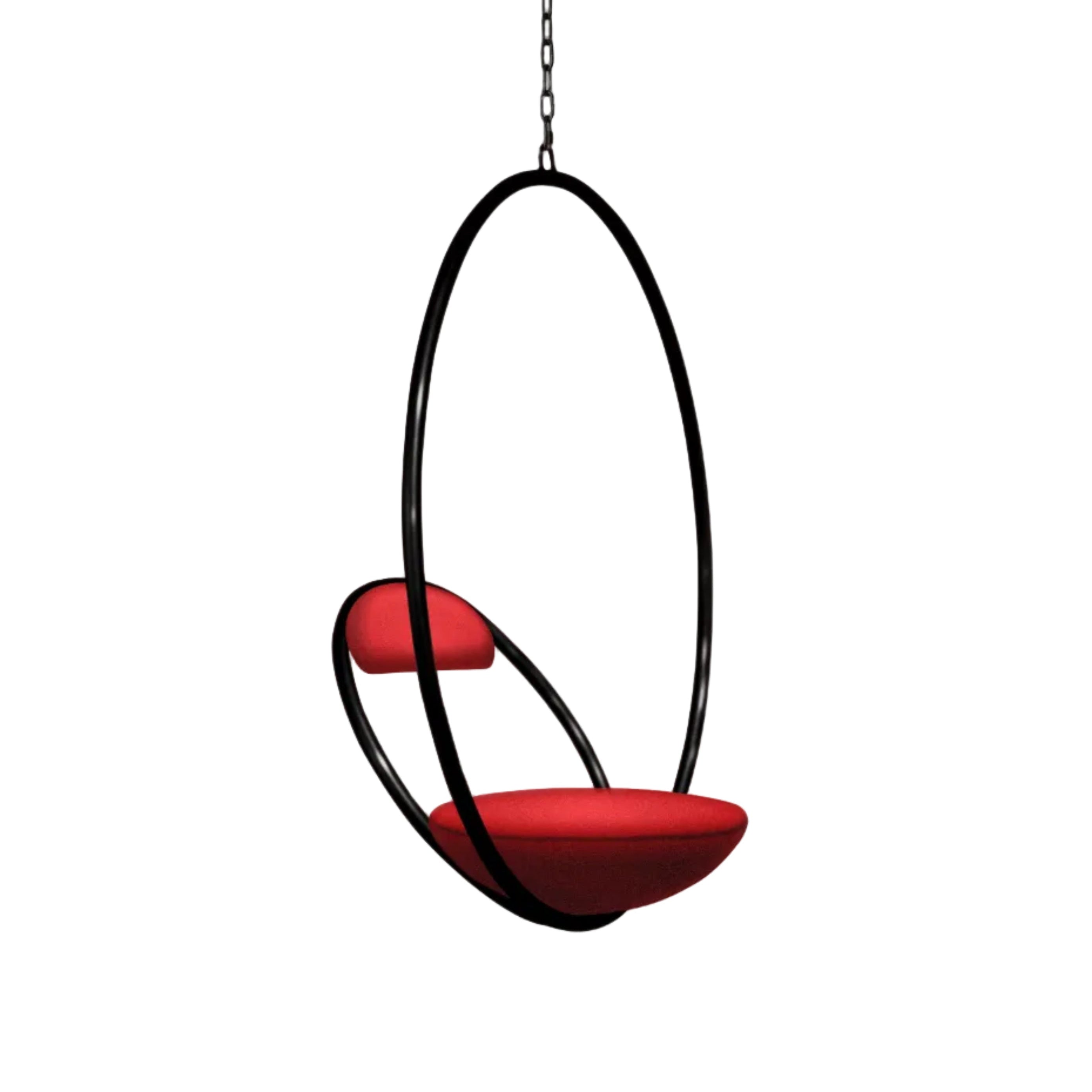 Hängesessel HANGING HOOP in Rot mit schwarzem Finish
