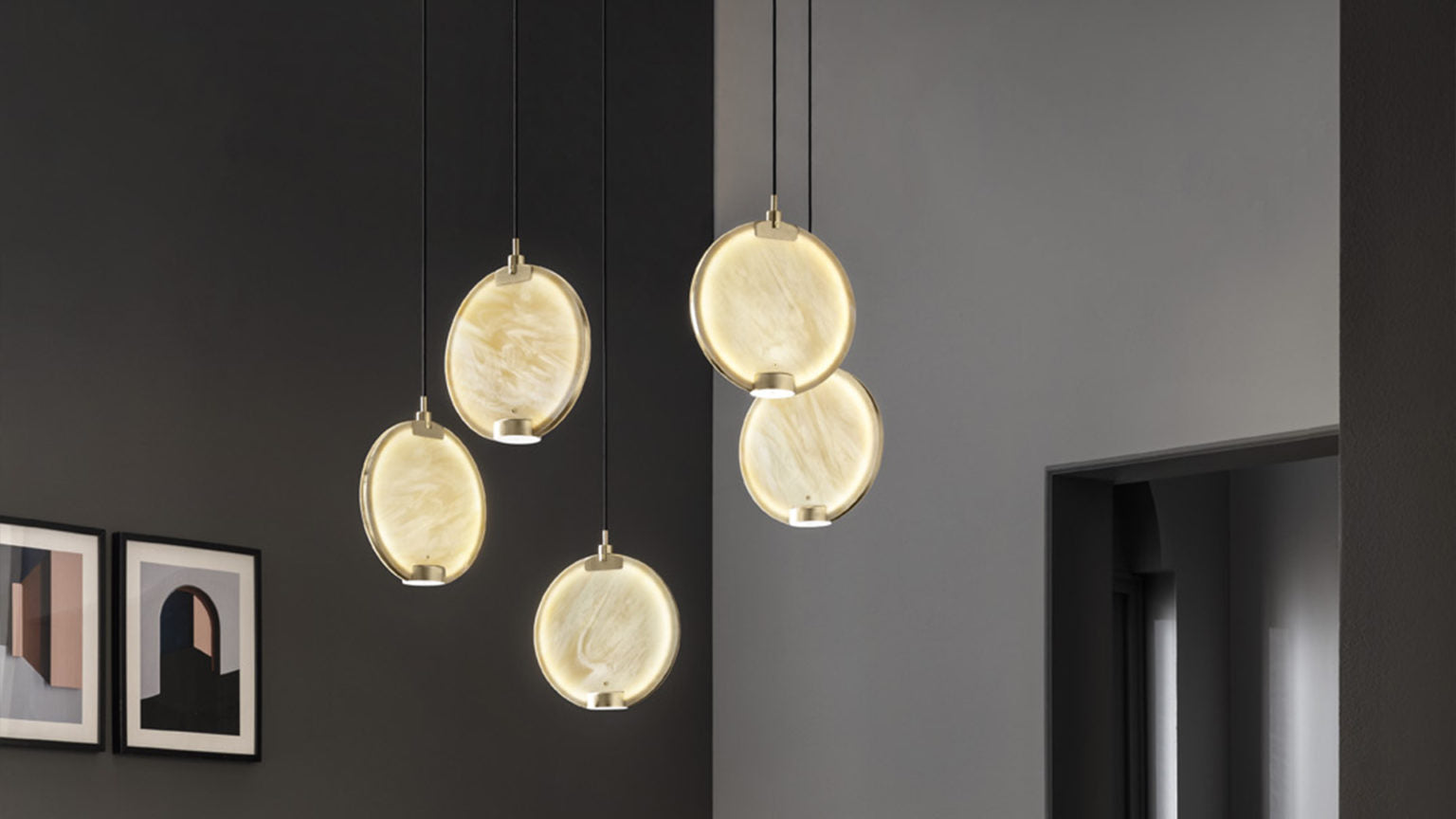 Pendant lamp HORO S1 brushed brass