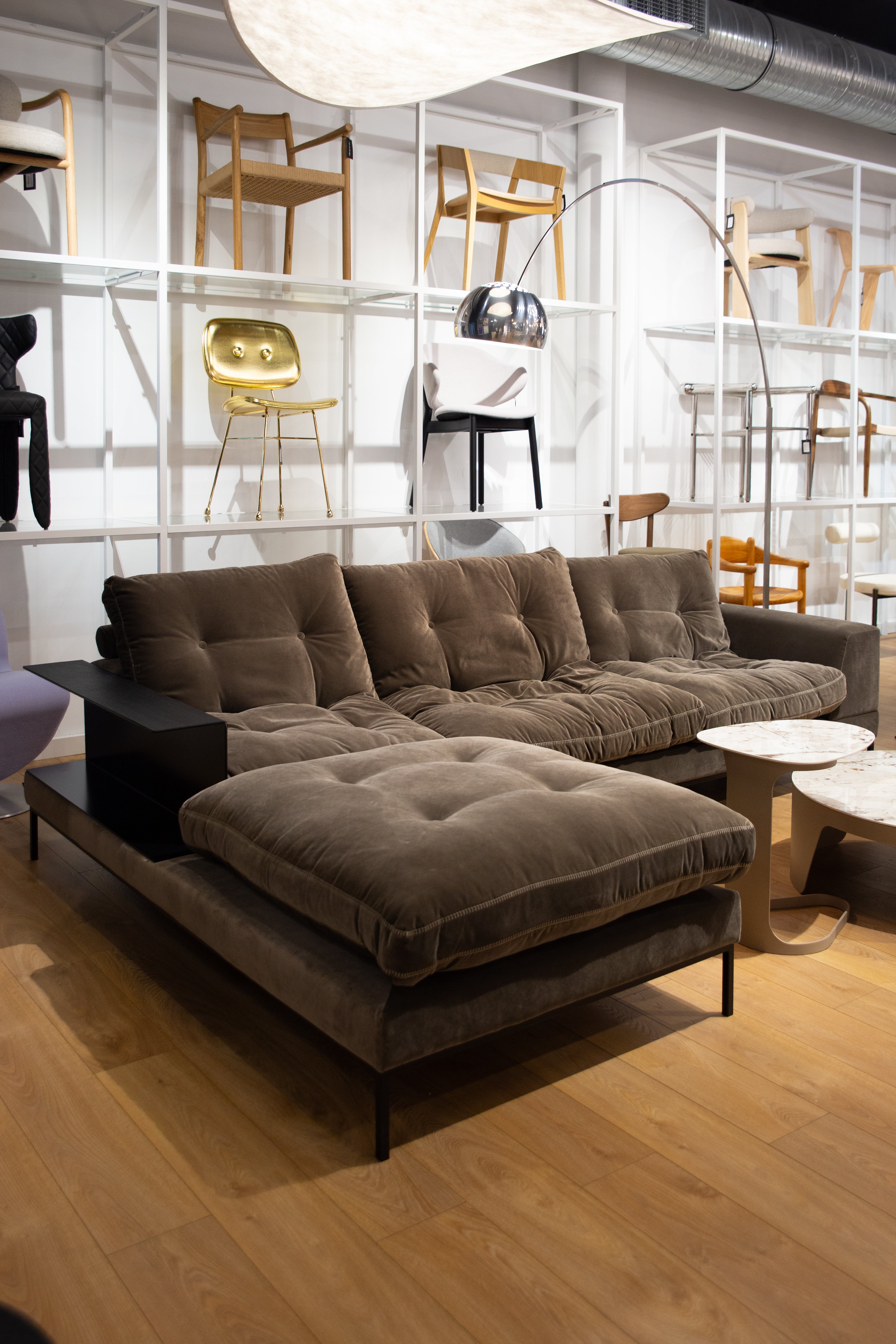 Left-sided Corner Sofa STUDY in Brown - Display Model