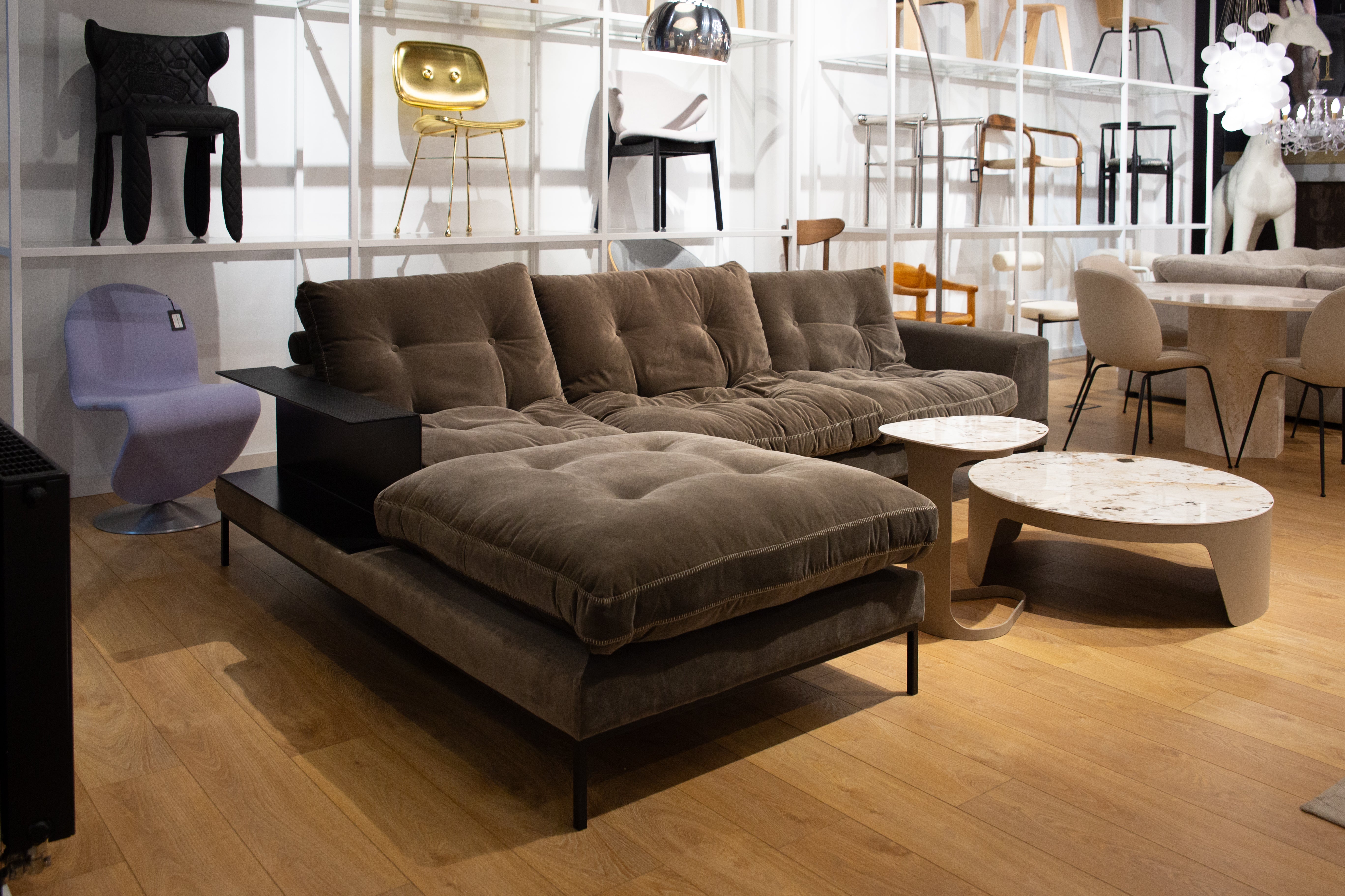 Left-sided Corner Sofa STUDY in Brown - Display Model