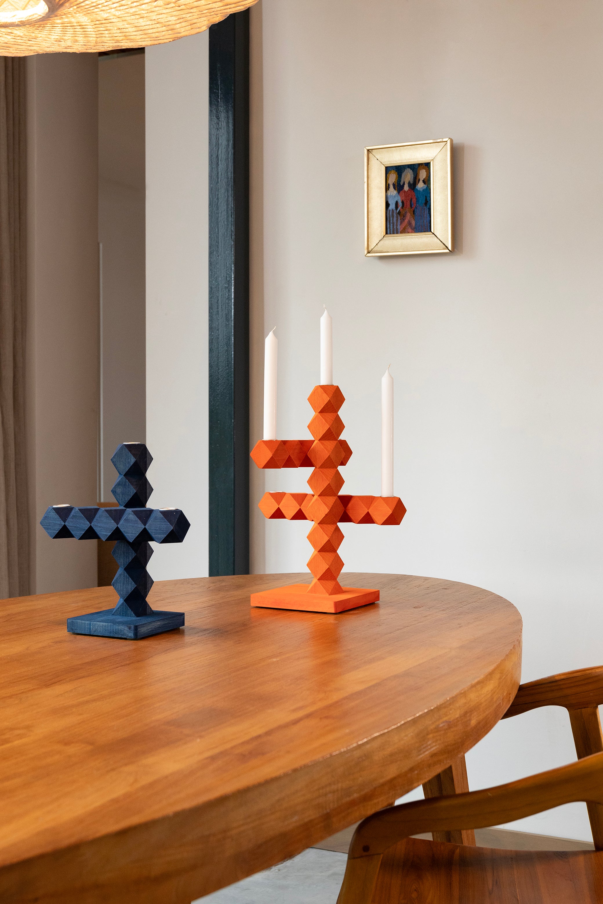 CLEAN CUT Candle Holder Blue