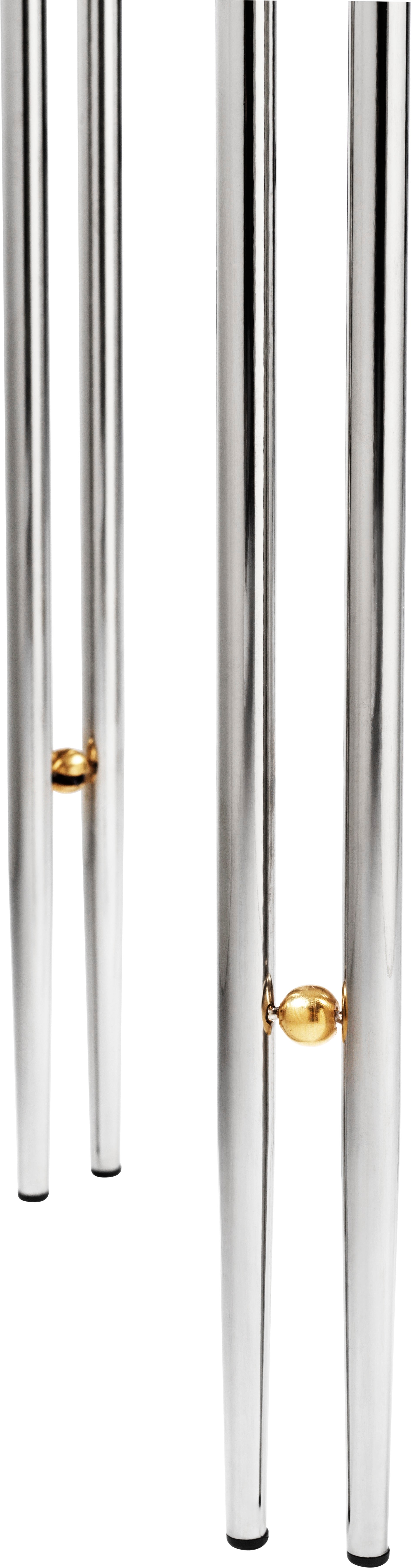 Couchtisch IOI Travertin mit verchromtem Gestell