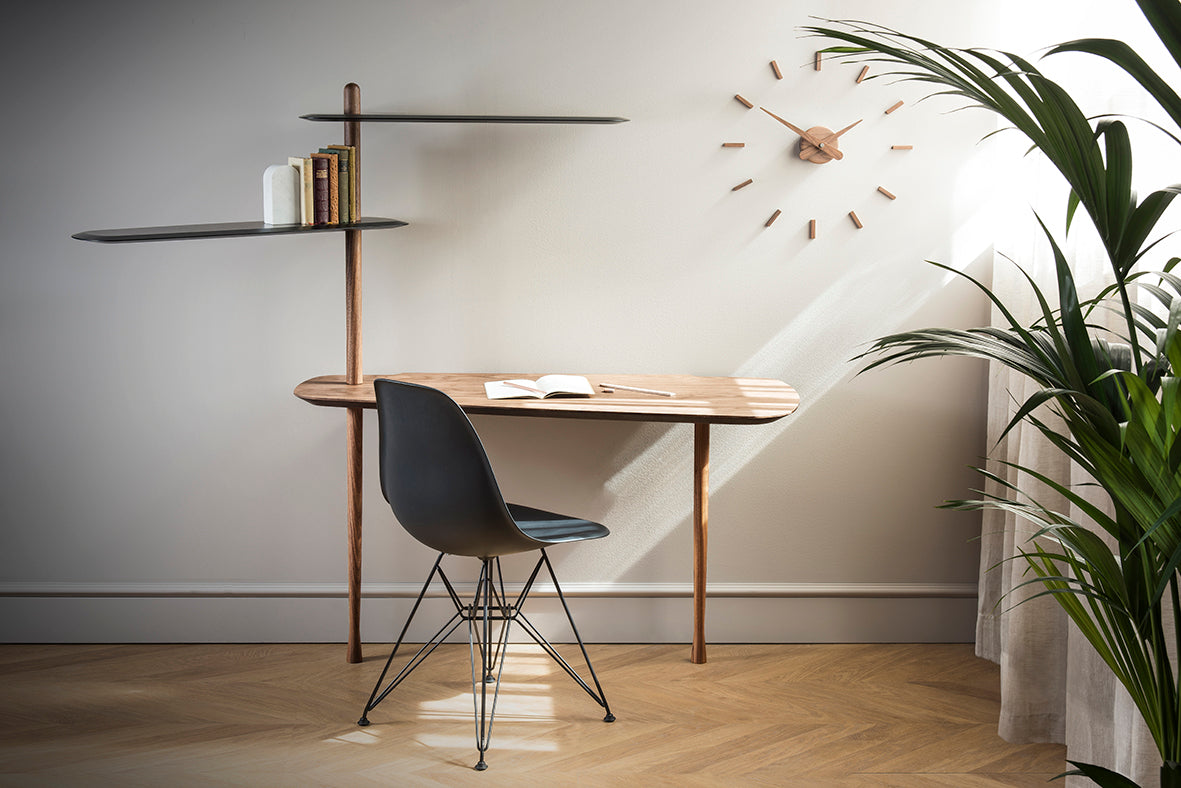 SUNSET wall clock walnut wood