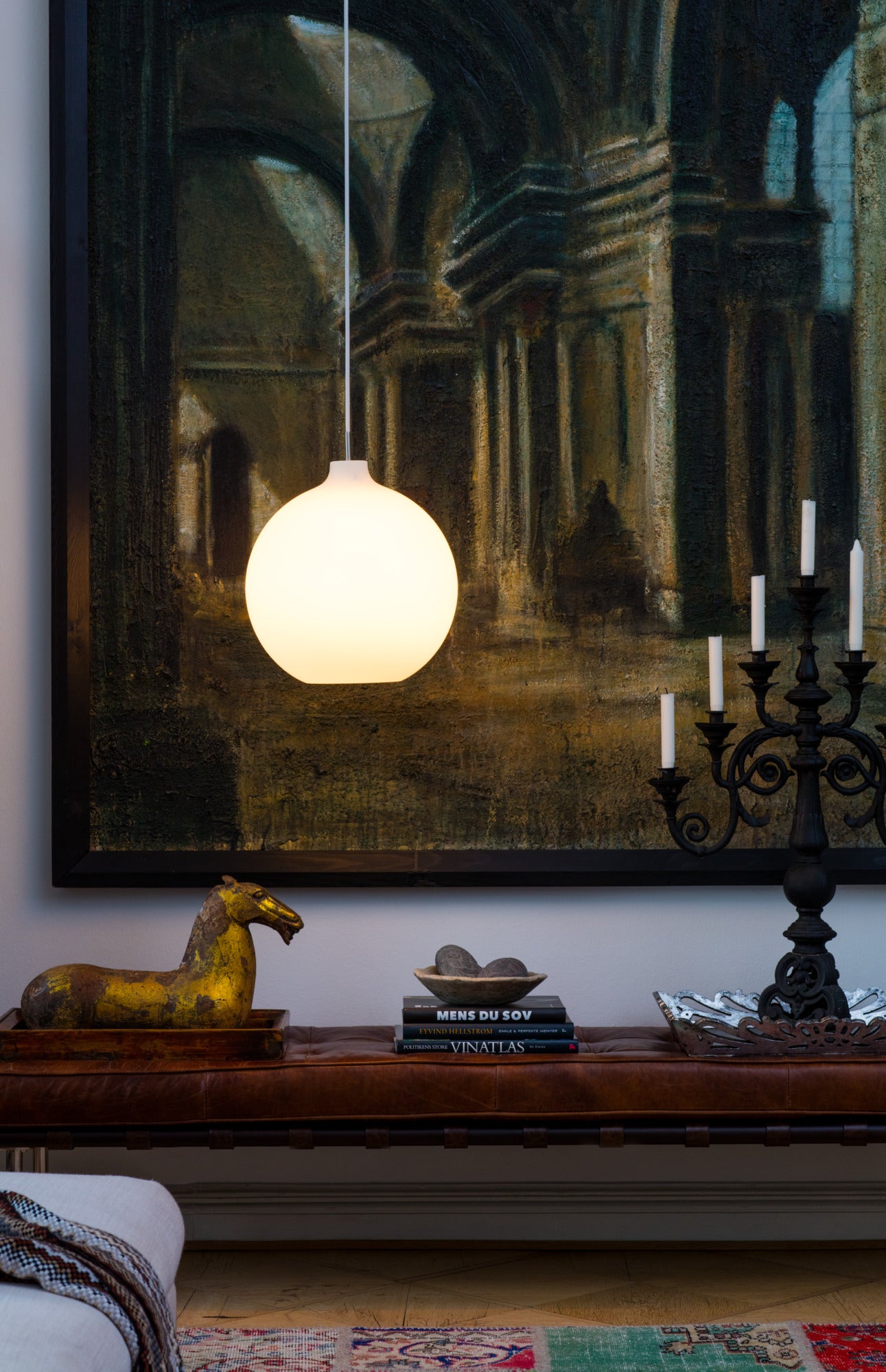 Pendelleuchte WOHLERT weißes Glas