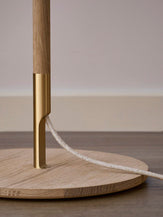 Floor lamp MODEL 328 LK 80 white with dark oak base