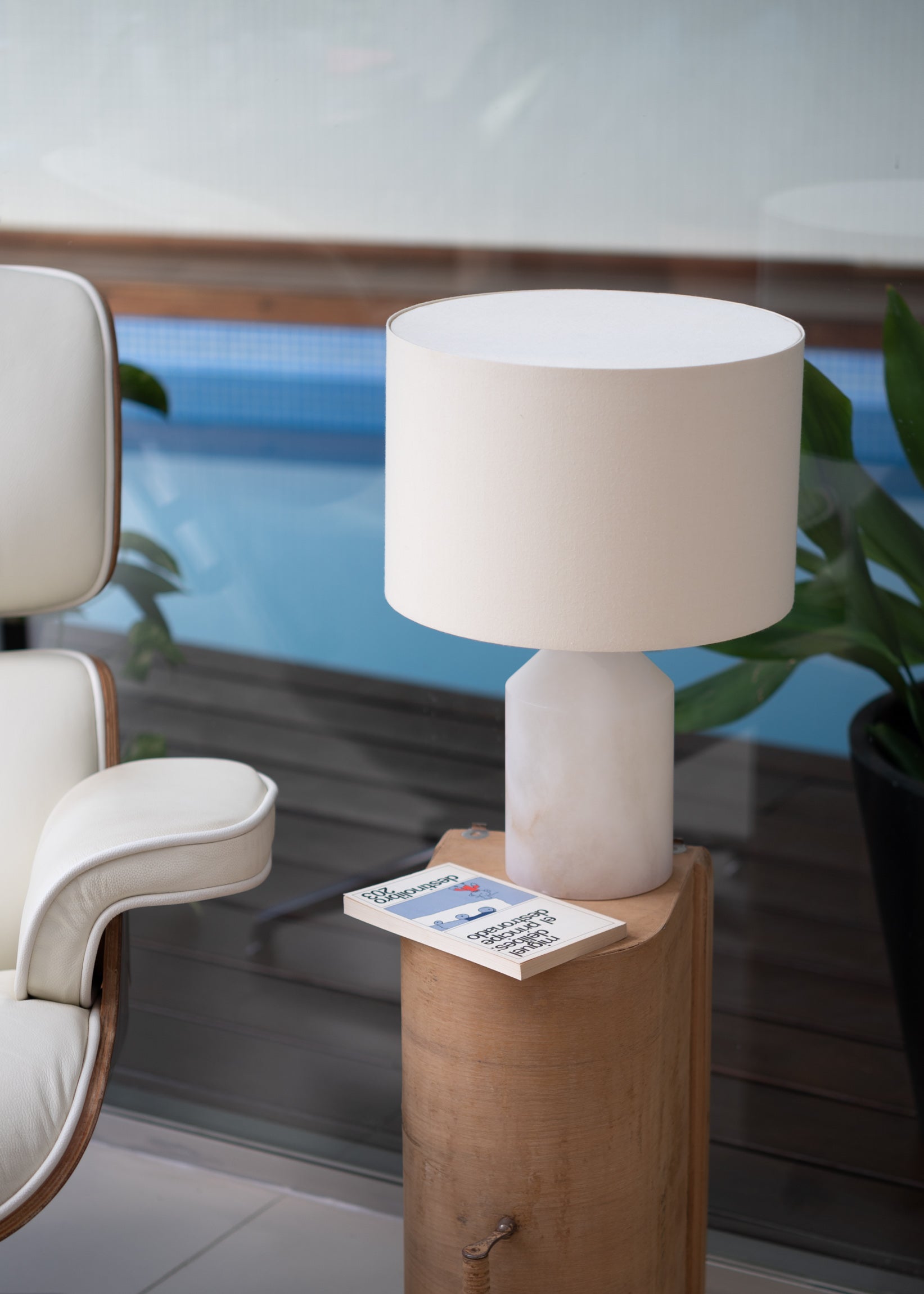 Tischlampe JOSEF weißer Alabaster