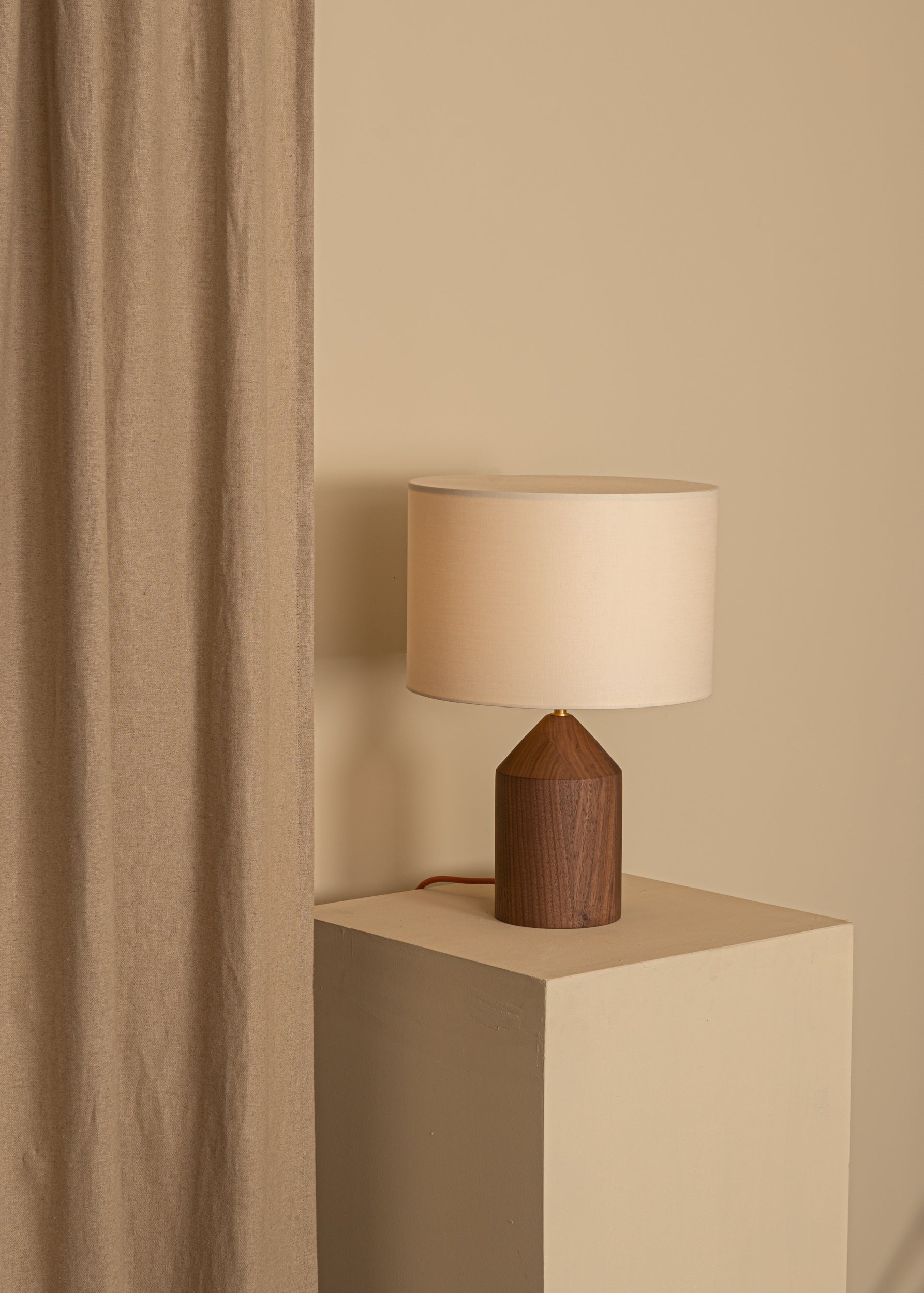 JOSEF walnut wood table lamp