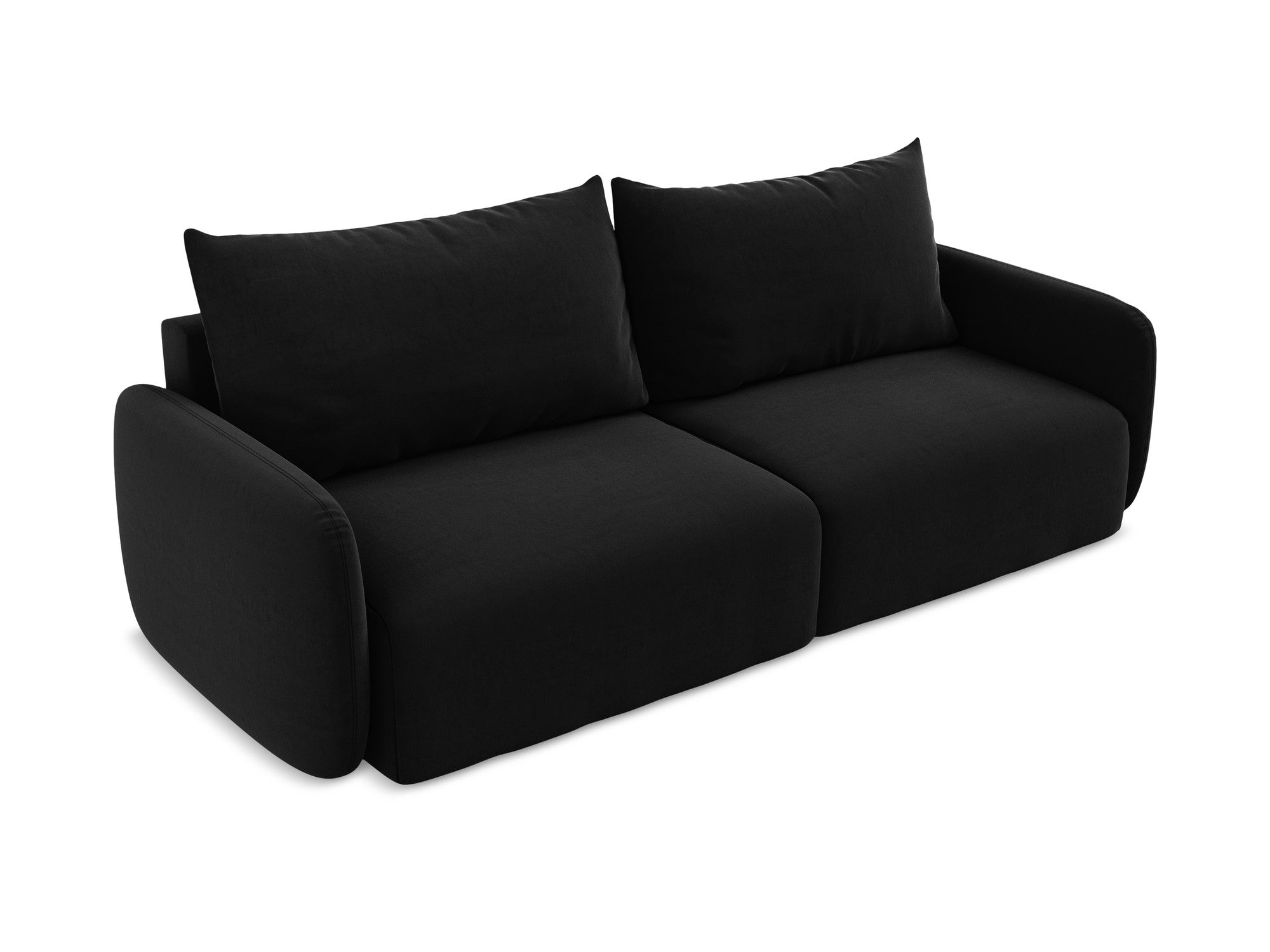 Velvet 3-Seater Sofa with Sleeping Function KALENA Black