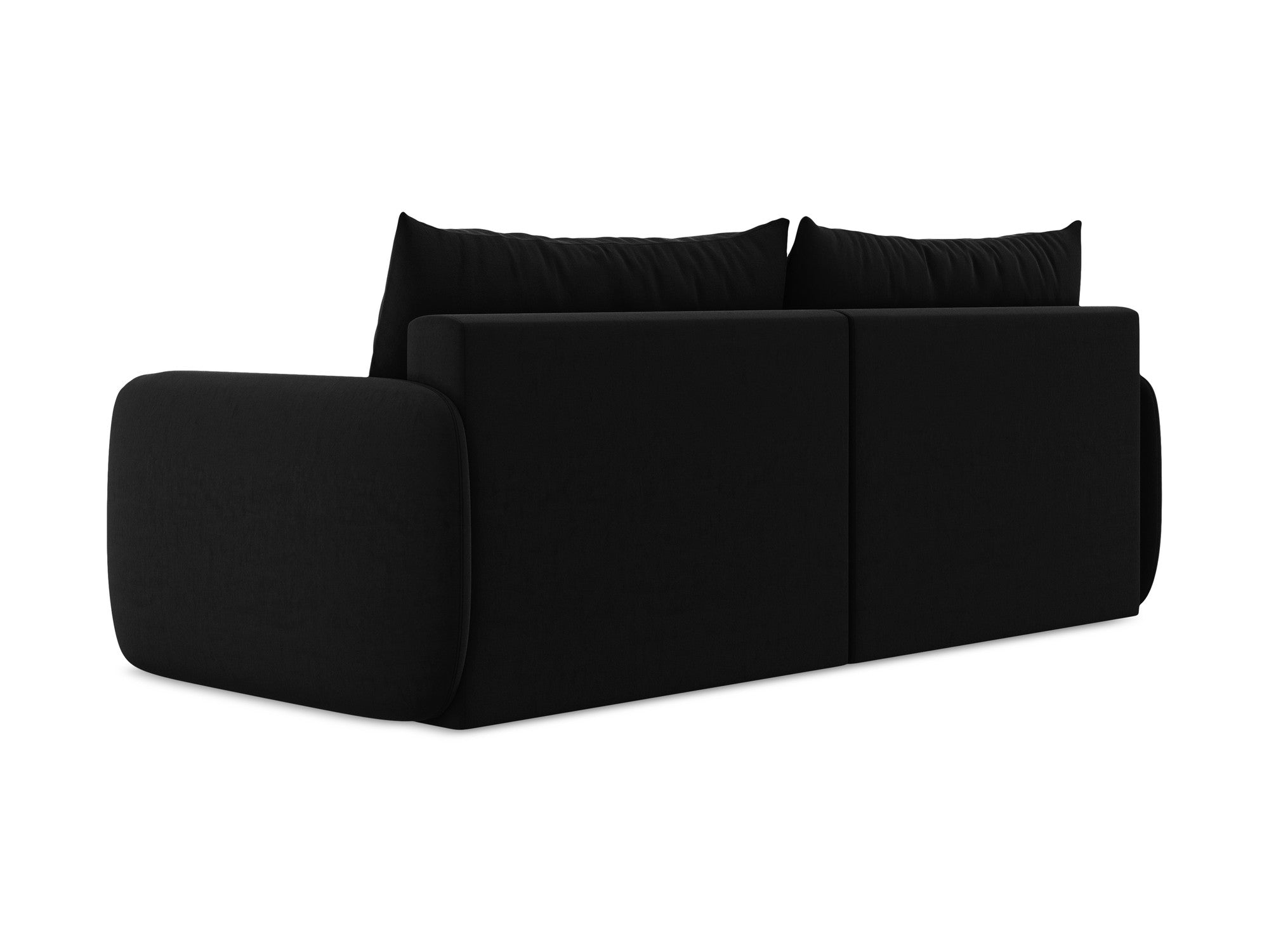 Velvet 3-Seater Sofa with Sleeping Function KALENA Black