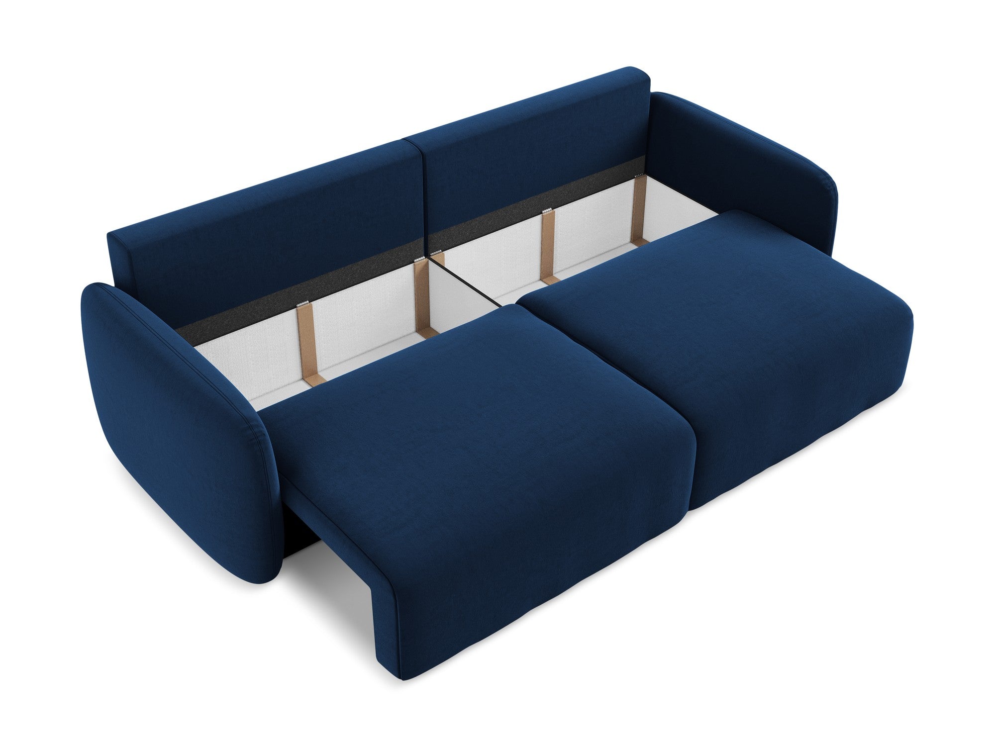 Sofa aus Samt für 3 Personen mit Schlaf-Funktion KALENA in königsblau