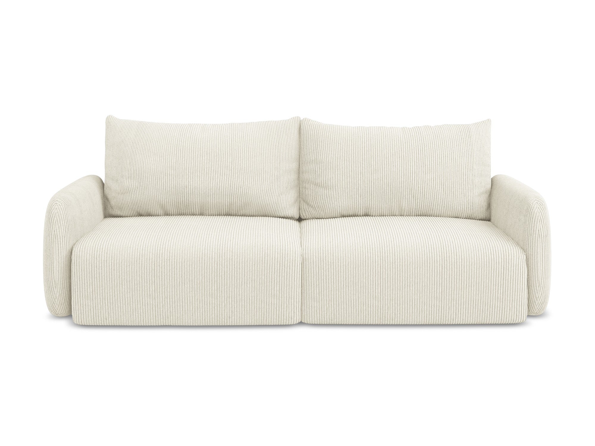 Sofa für 3 Personen mit Schlaf-Funktion KALENA hellbeige Cord
