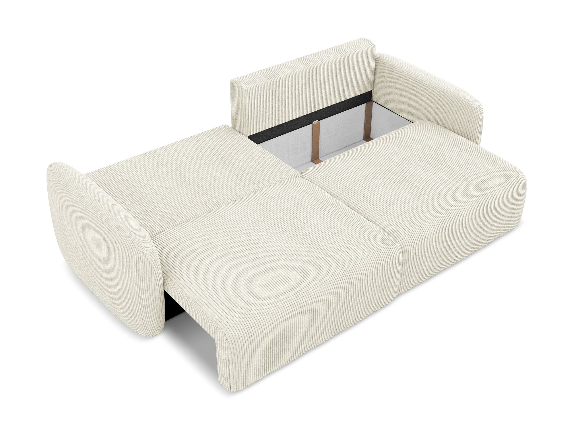 Sofa für 3 Personen mit Schlaf-Funktion KALENA hellbeige Cord