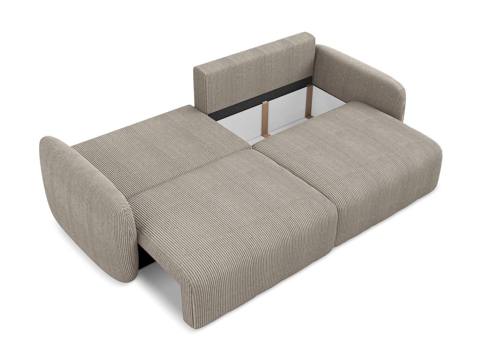 Sofa für 3 Personen mit Schlaf-Funktion KALENA dunkelbeige Cord