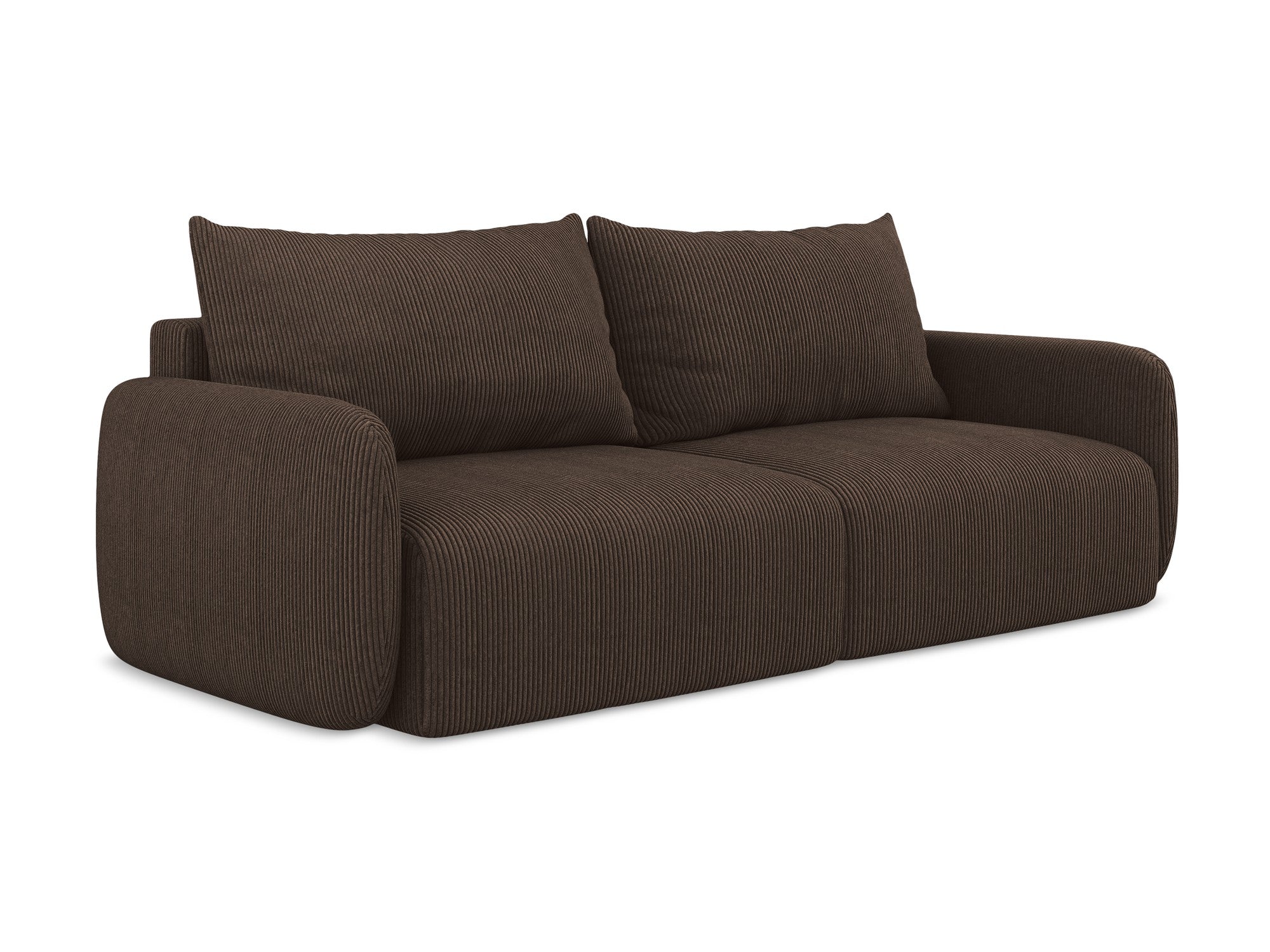 3-Seater Sofa with Sleeping Function KALENA Chocolate Corduroy