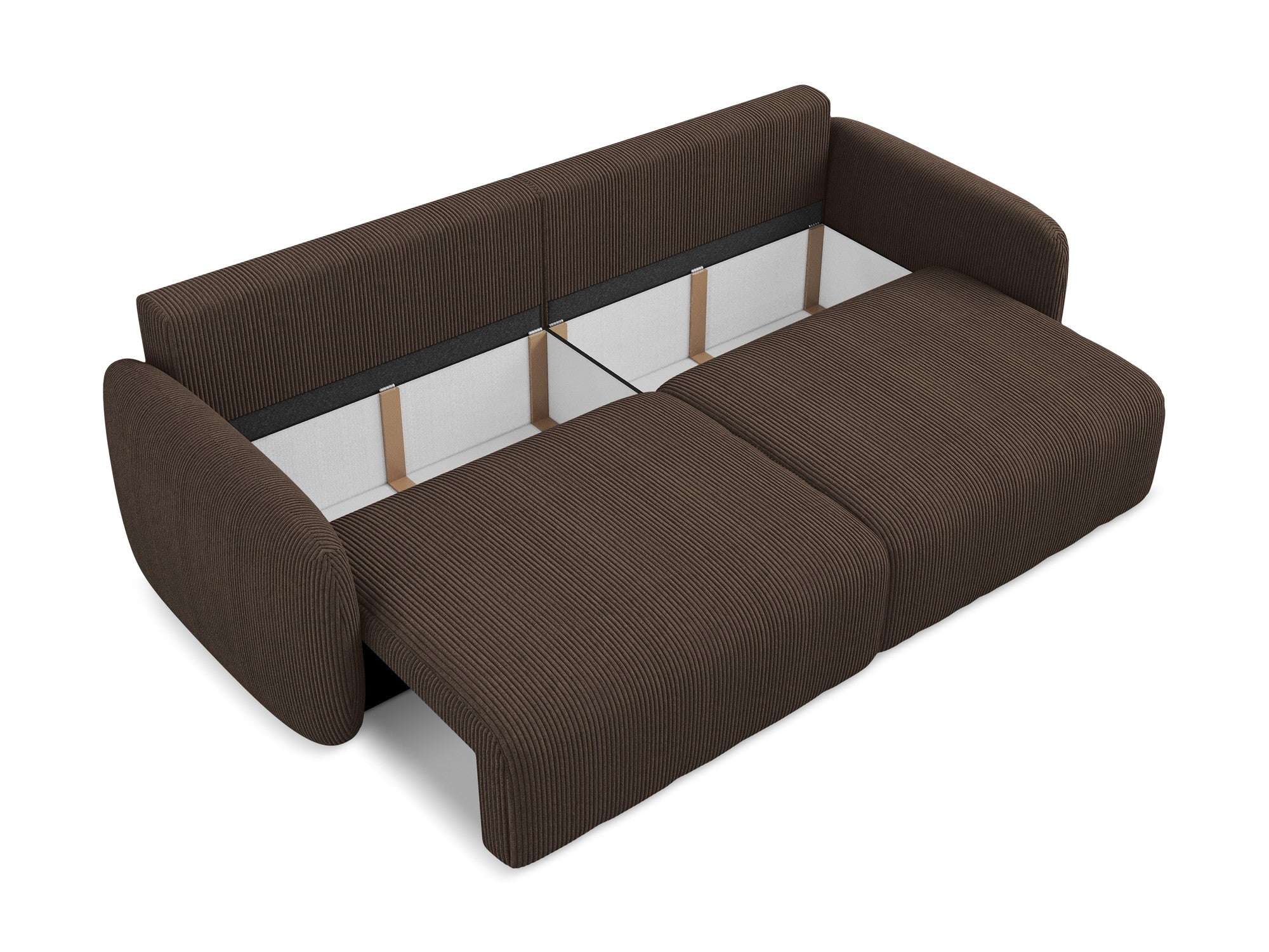 3-Seater Sofa with Sleeping Function KALENA Chocolate Corduroy