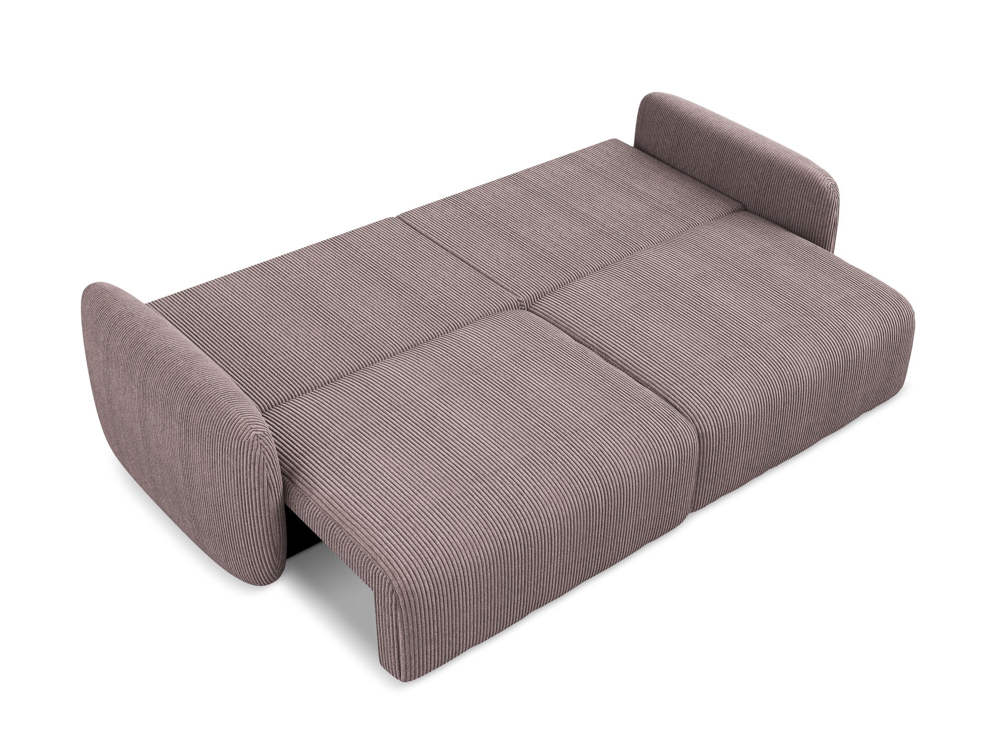 Sofa für 3 Personen mit Schlaf-Funktion KALENA in gedämpftem rosa Cord