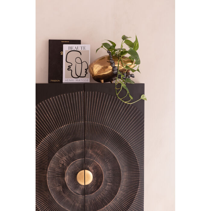 Madeira Garderobe dunkelbraunes Holz mit einer goldenen Basis