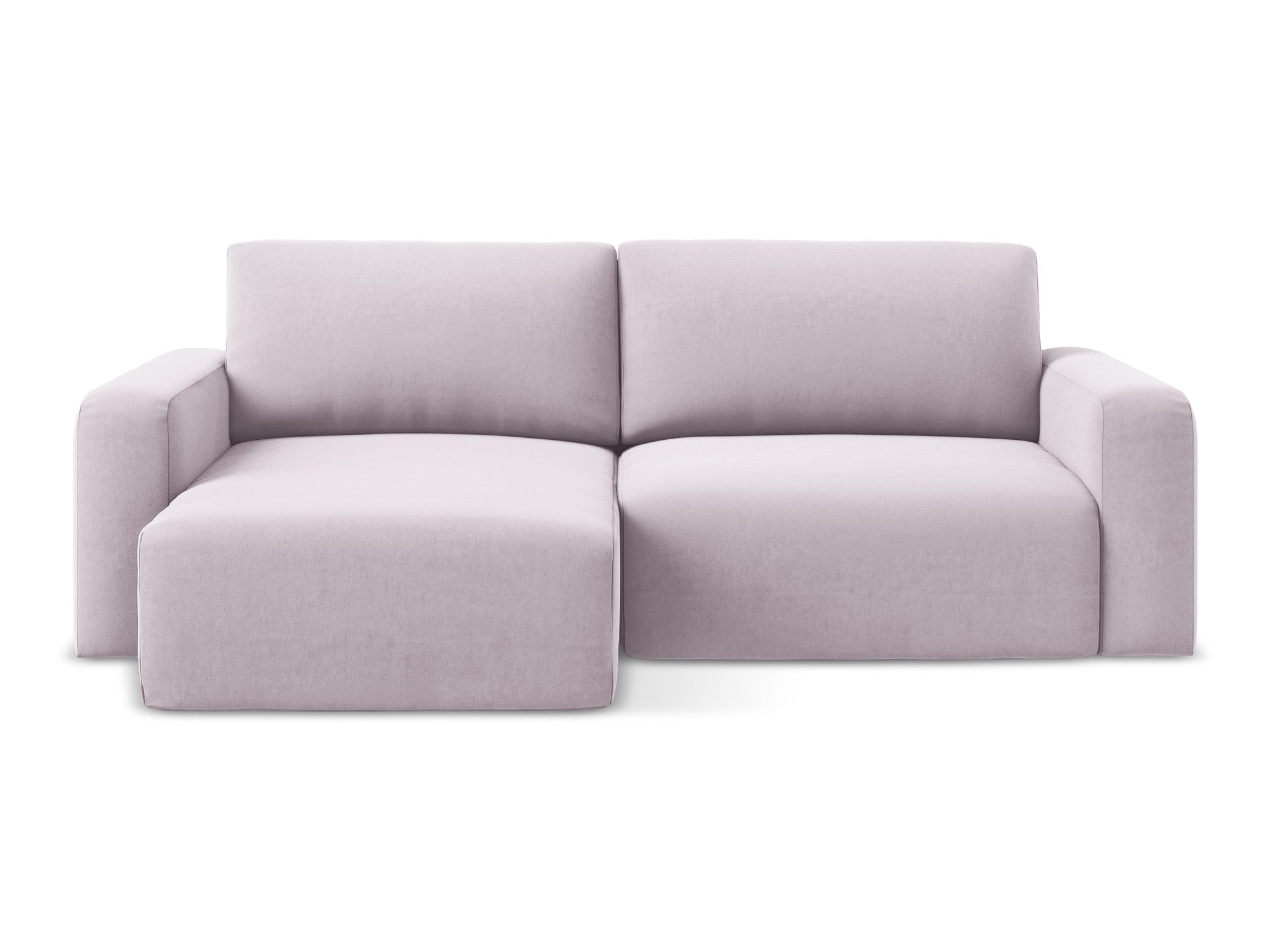 Samt-Ecksofa links mit Schlaffunktion KONA lavendel