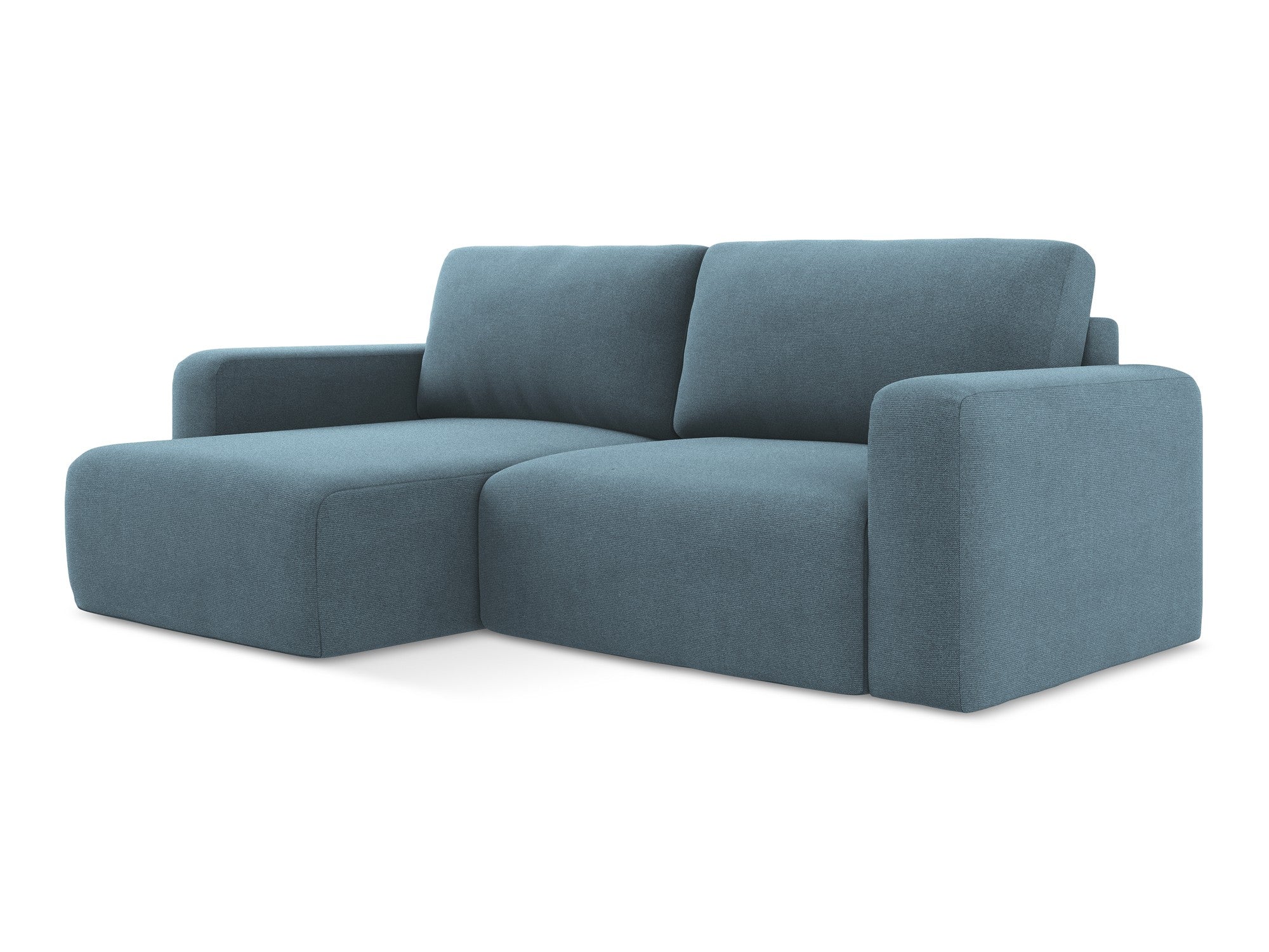Left-sided corner sofa bed KONA light blue