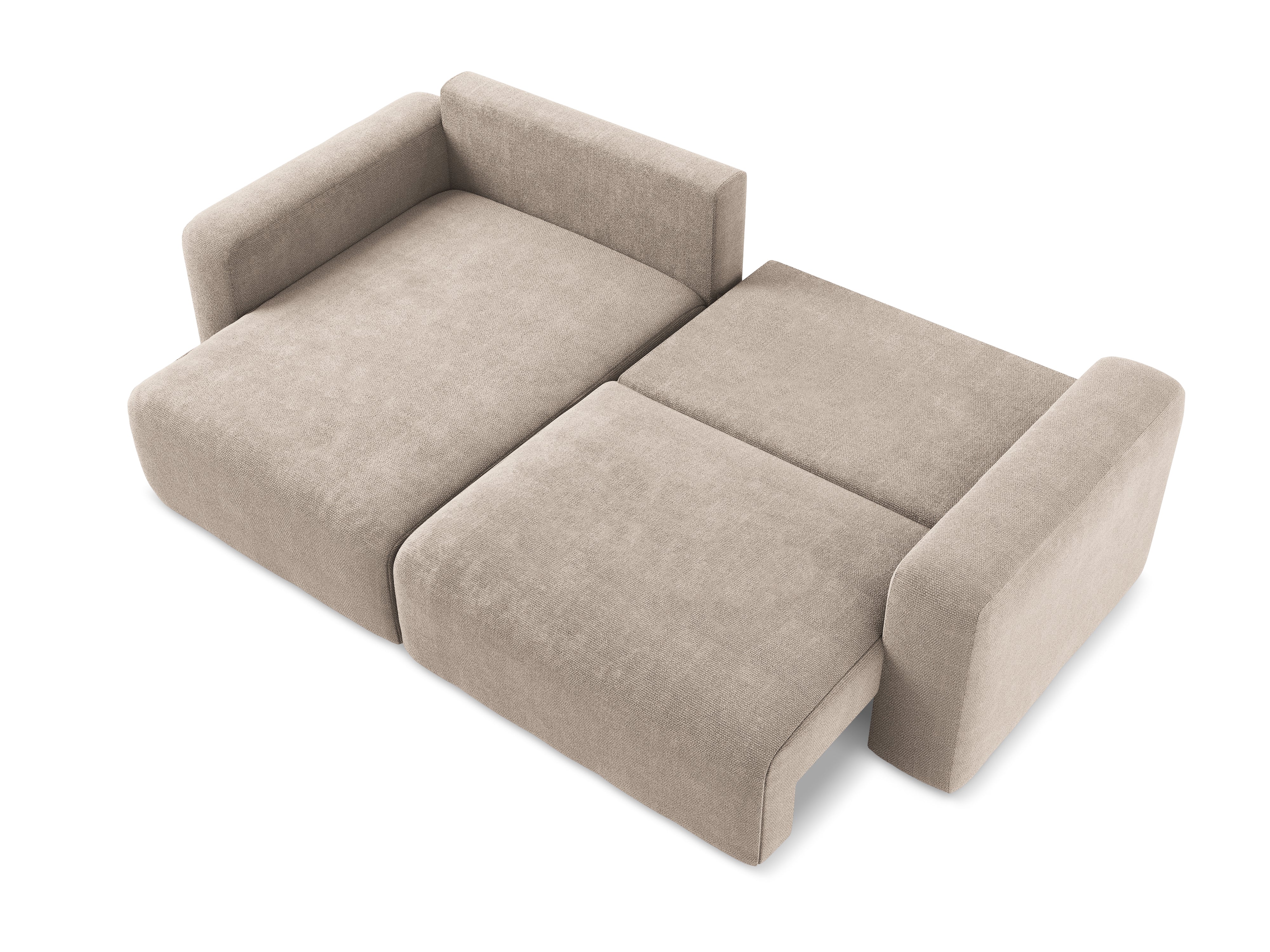 Left-sided corner sofa bed KONA in dark beige chenille