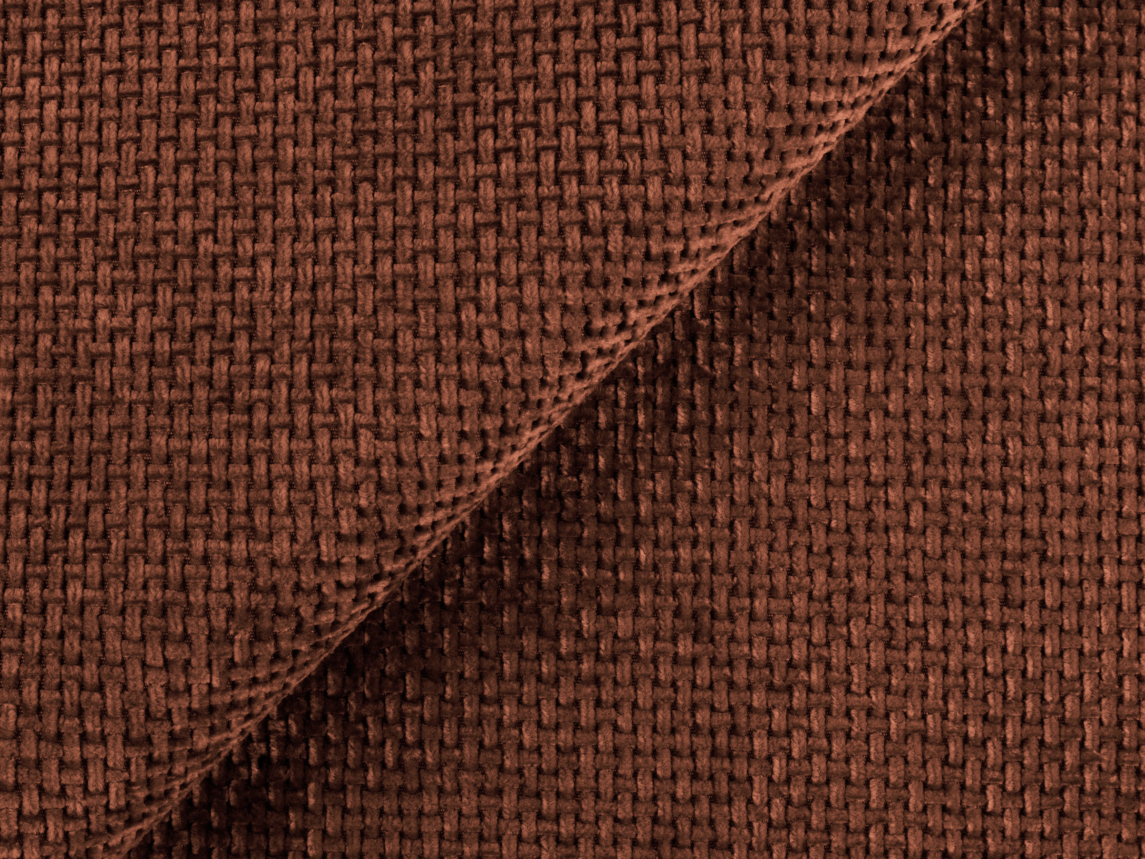Linksseitige Schlafcouch KONA in Terrakotta Chenille