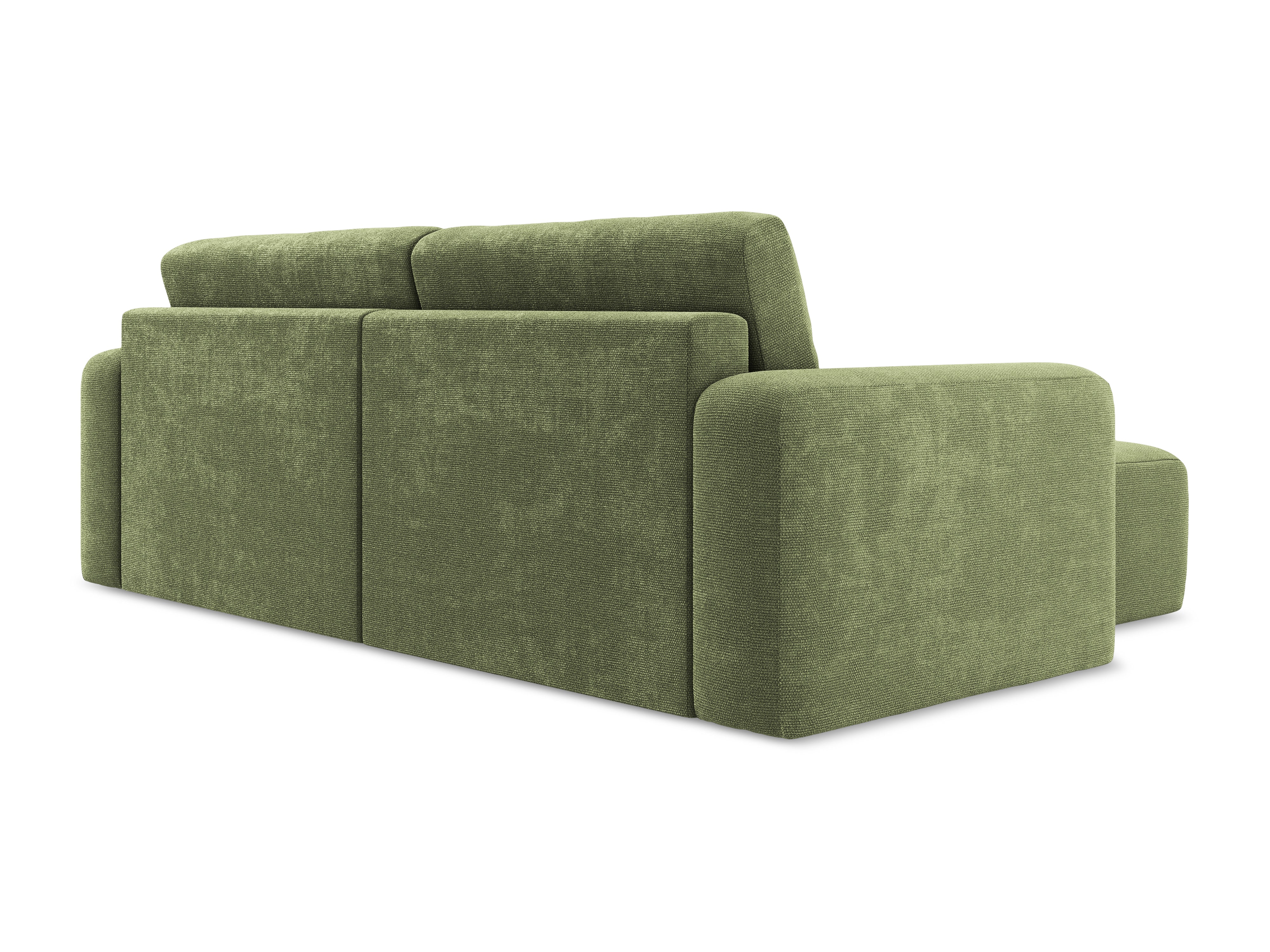 Linksseitige Schlafcouch KONA in grünem Chenille