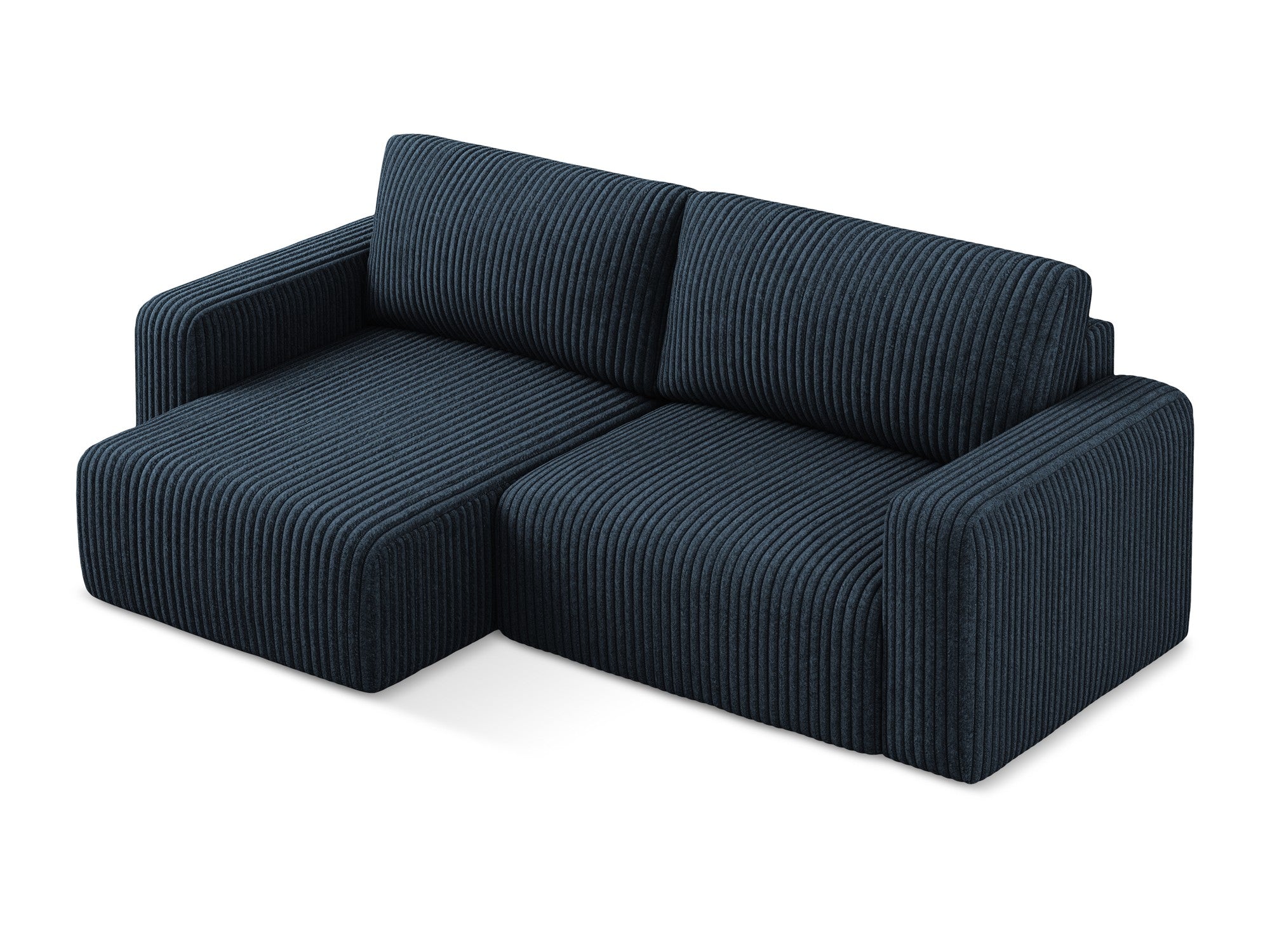 Left-sided corner sofa bed KONA royal blue corduroy