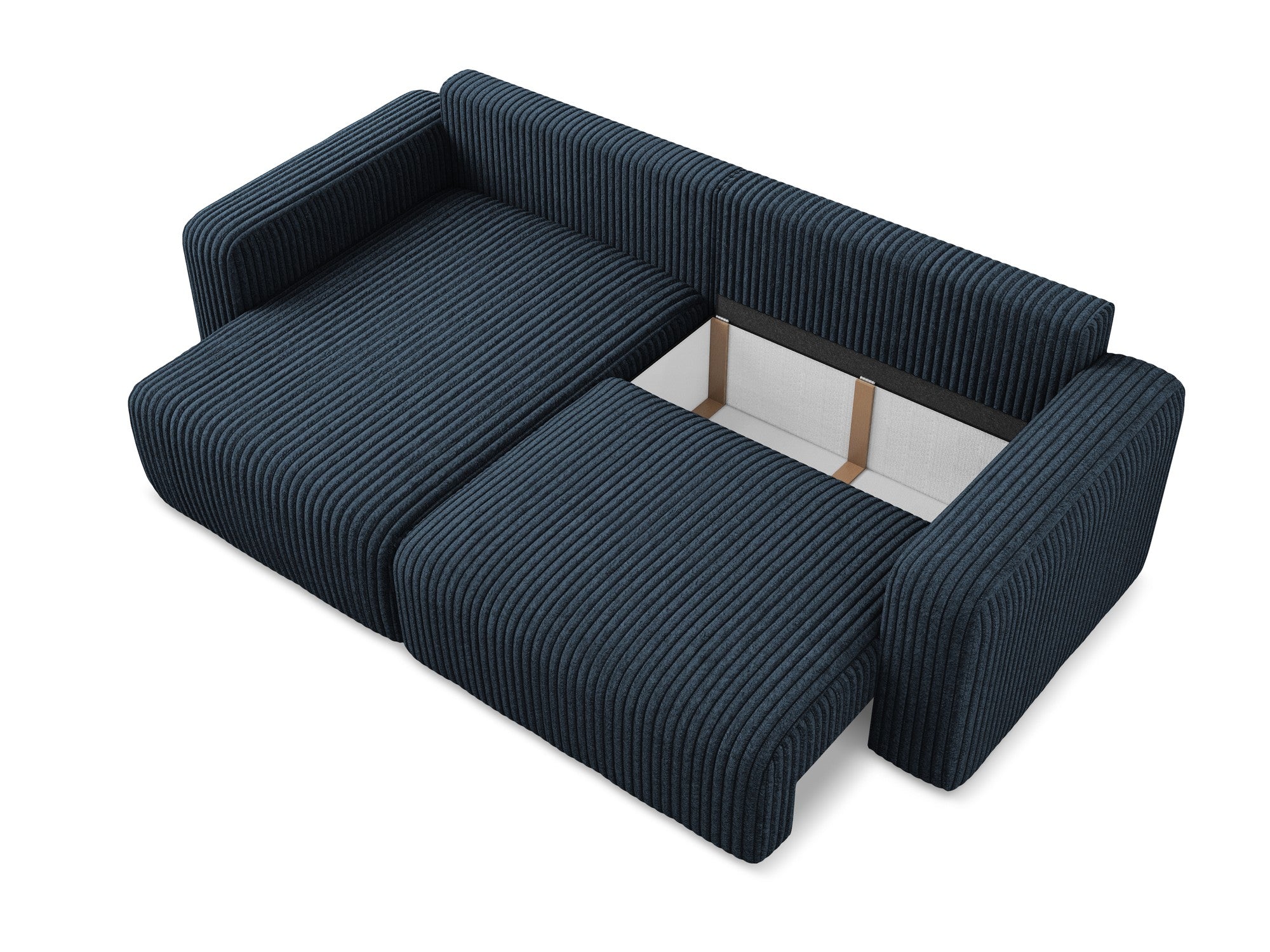 Left-sided corner sofa bed KONA royal blue corduroy