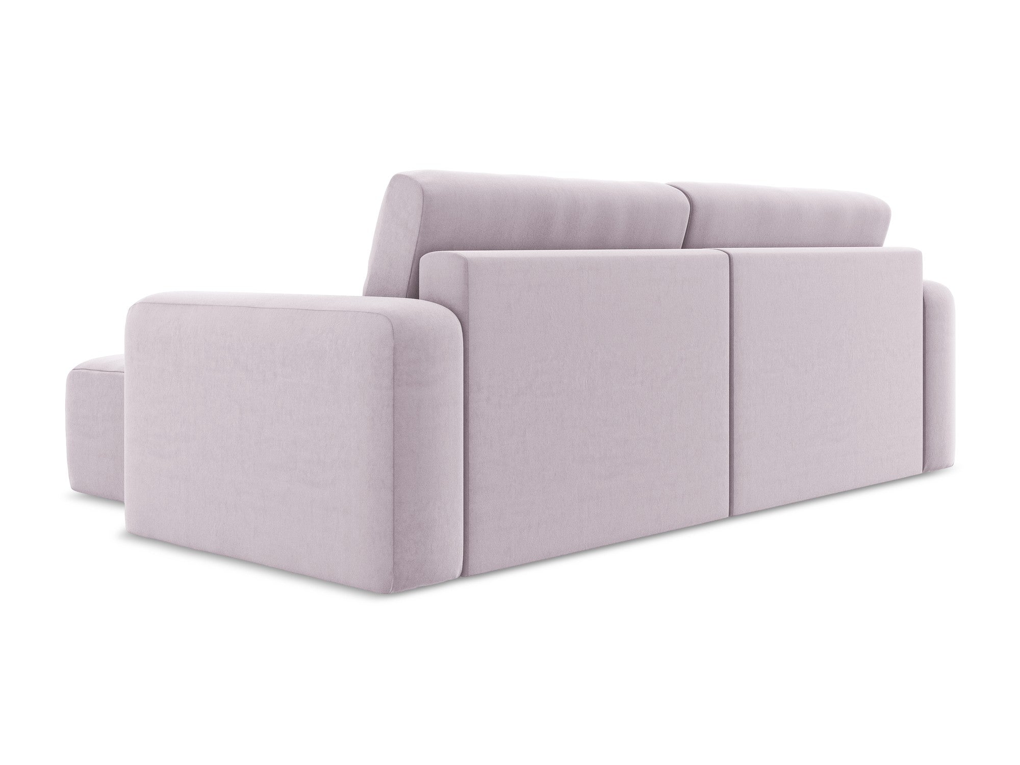 Samt-Ecksofa rechts mit Schlaffunktion KONA lavendel