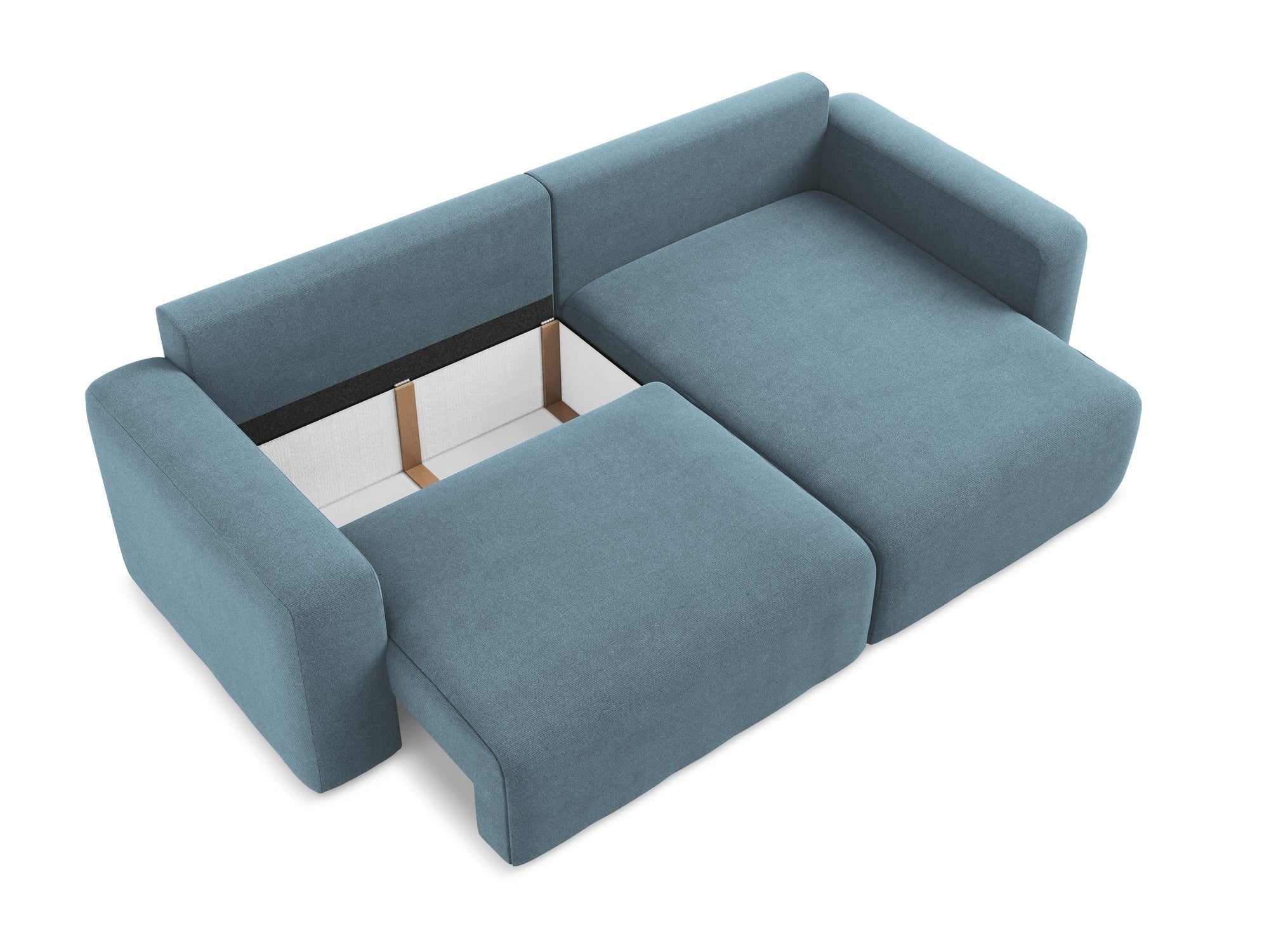Right-sided corner sofa bed KONA light blue