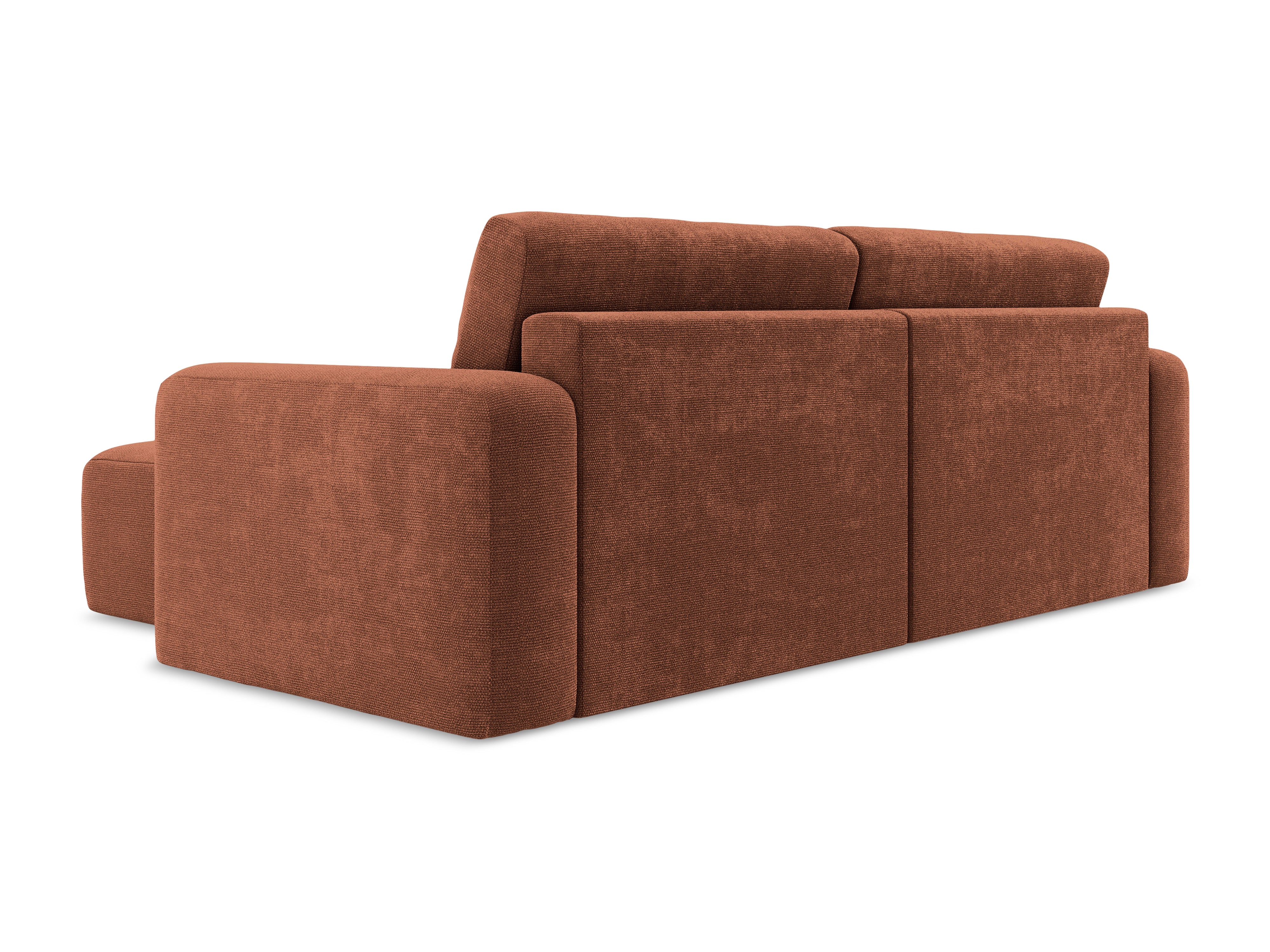 Right-facing corner sofa bed KONA terracotta chenille