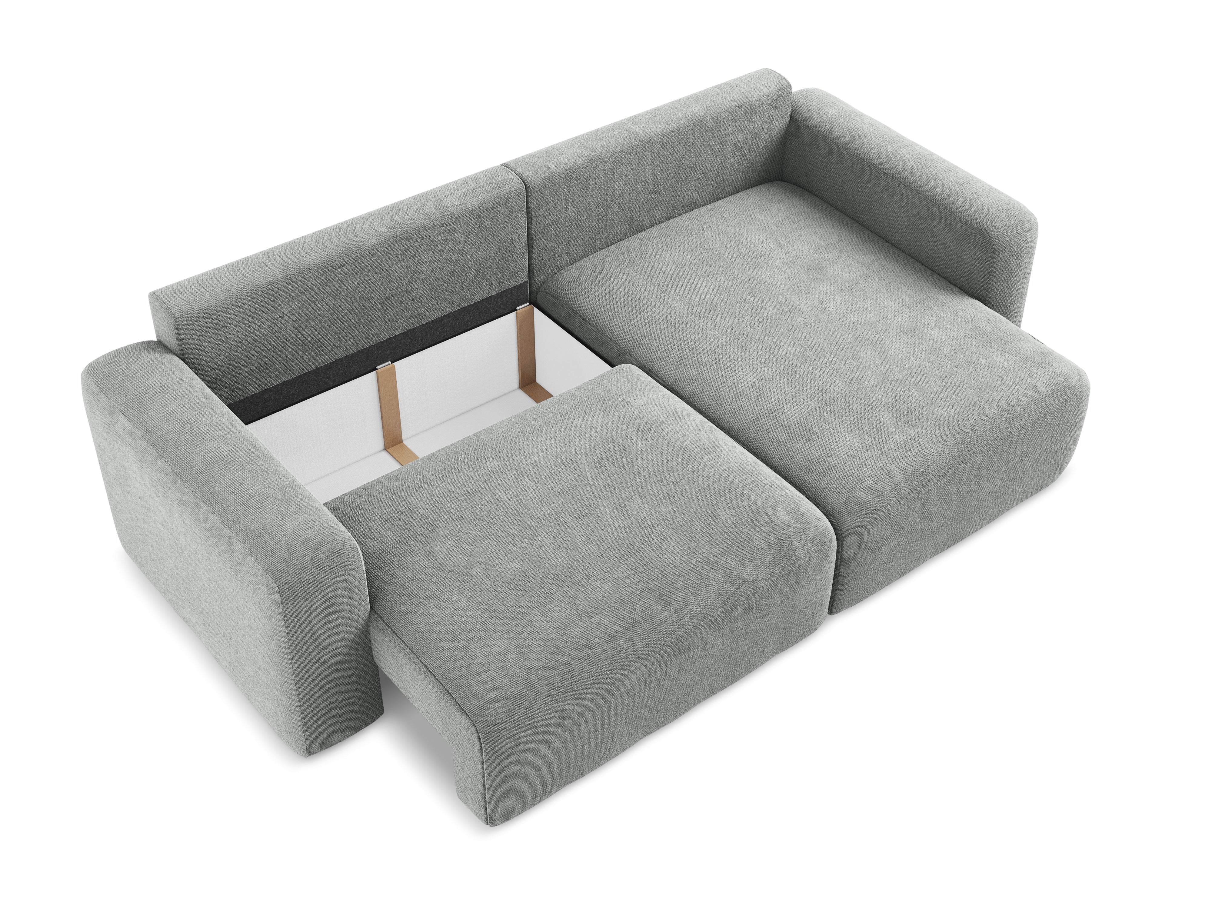 Right-facing corner sofa bed KONA gray chenille
