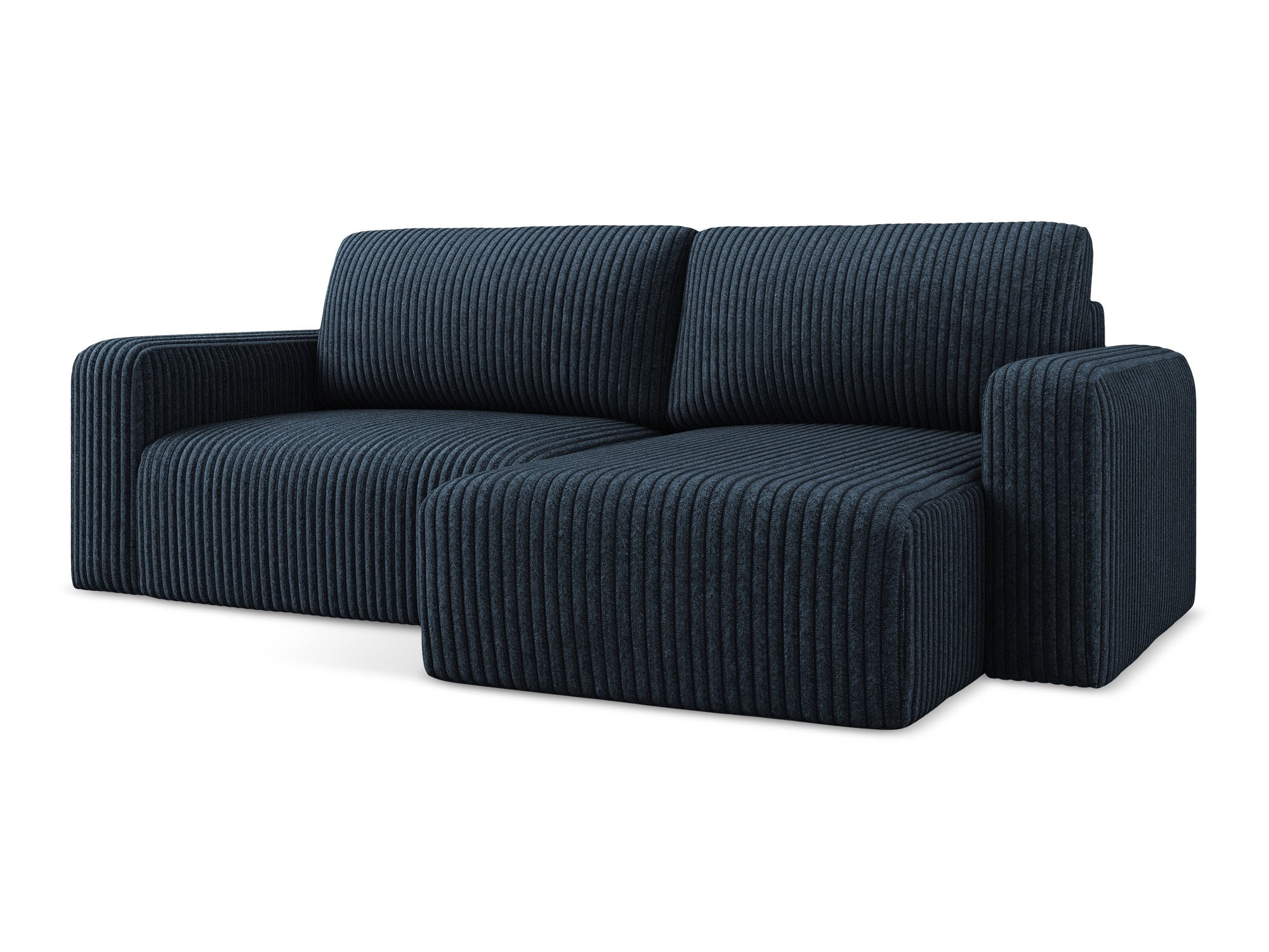 Right-facing corner sofa bed KONA royal blue corduroy