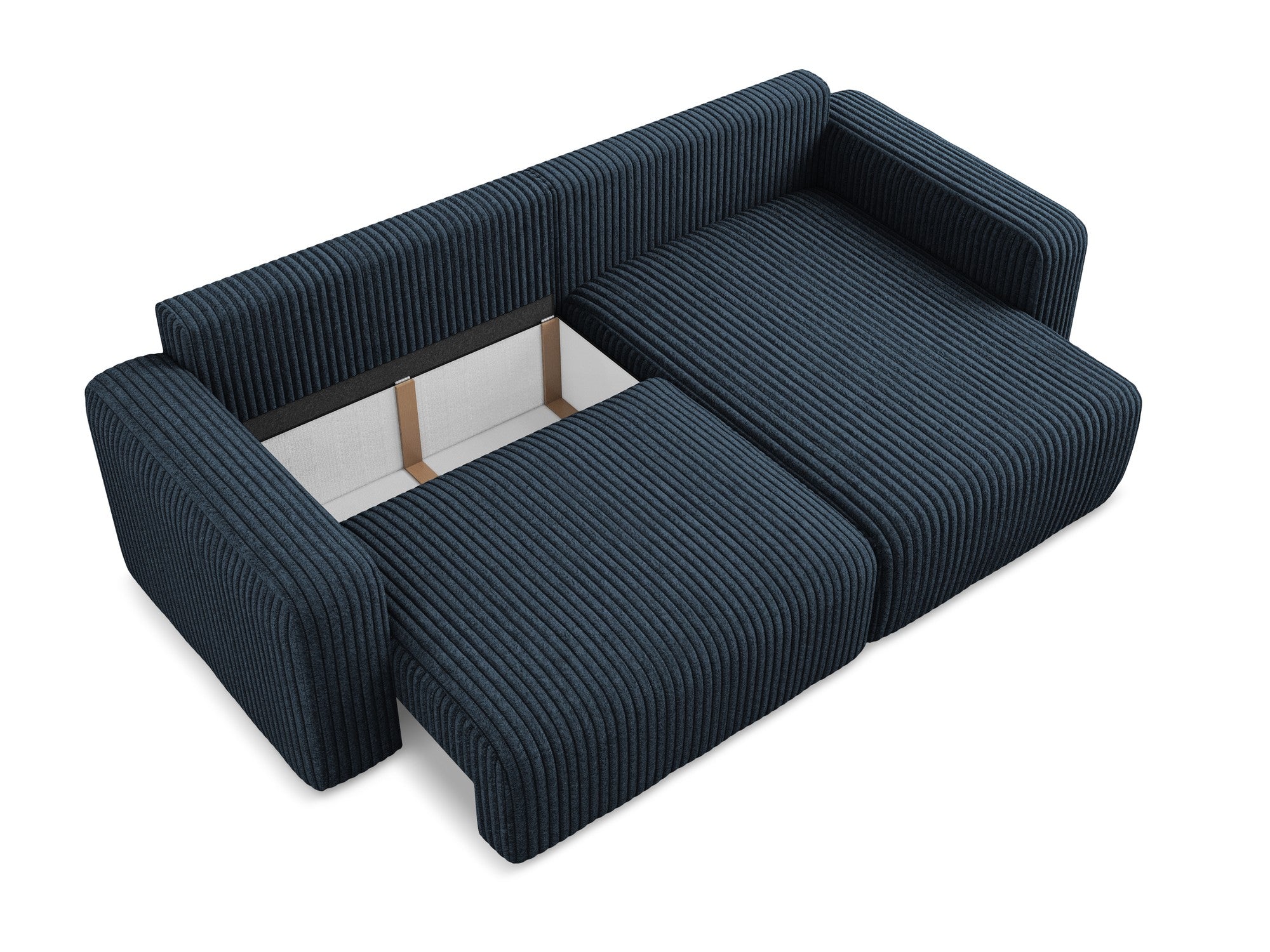 Right-facing corner sofa bed KONA royal blue corduroy