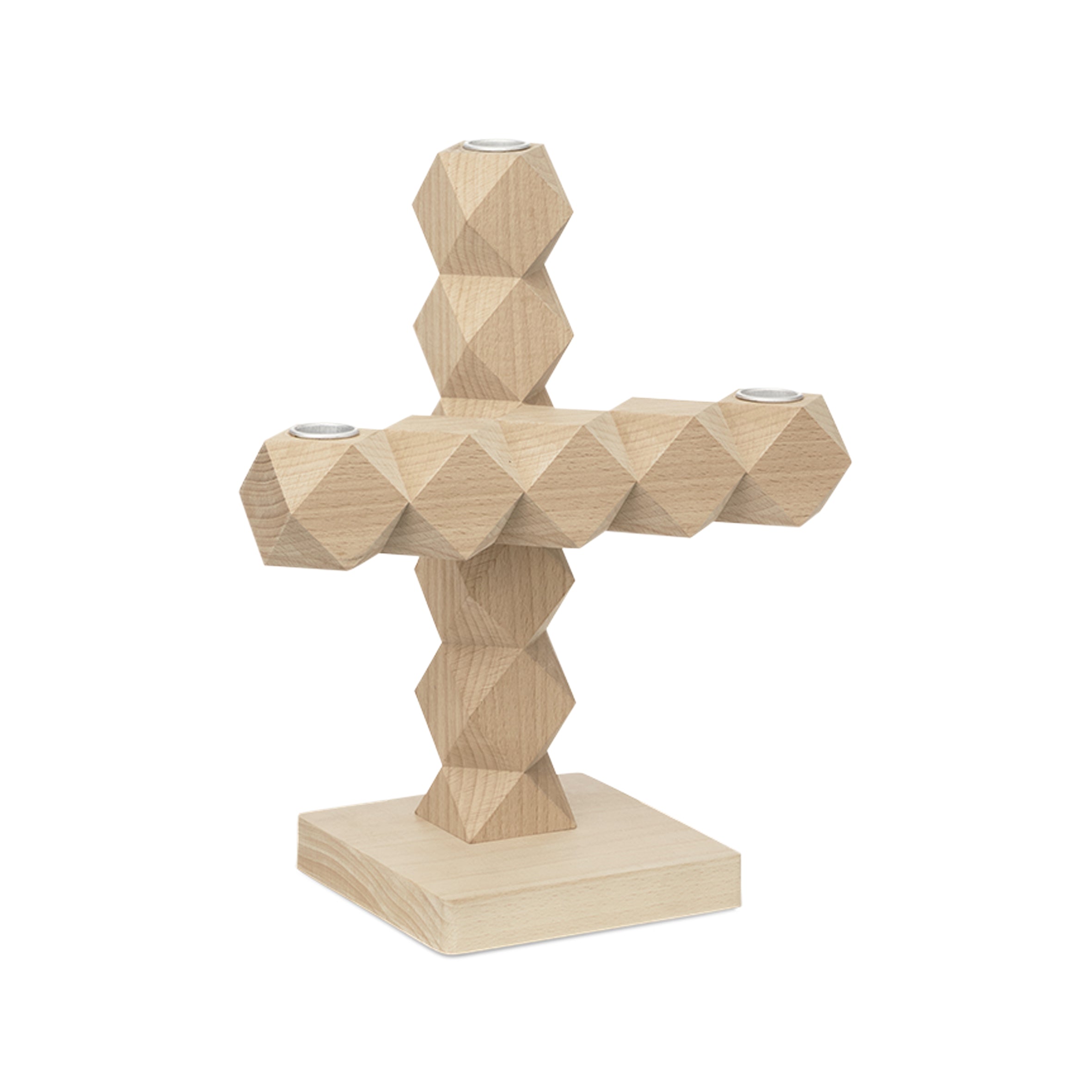 CLEAN CUT Candle Holder Beech Wood