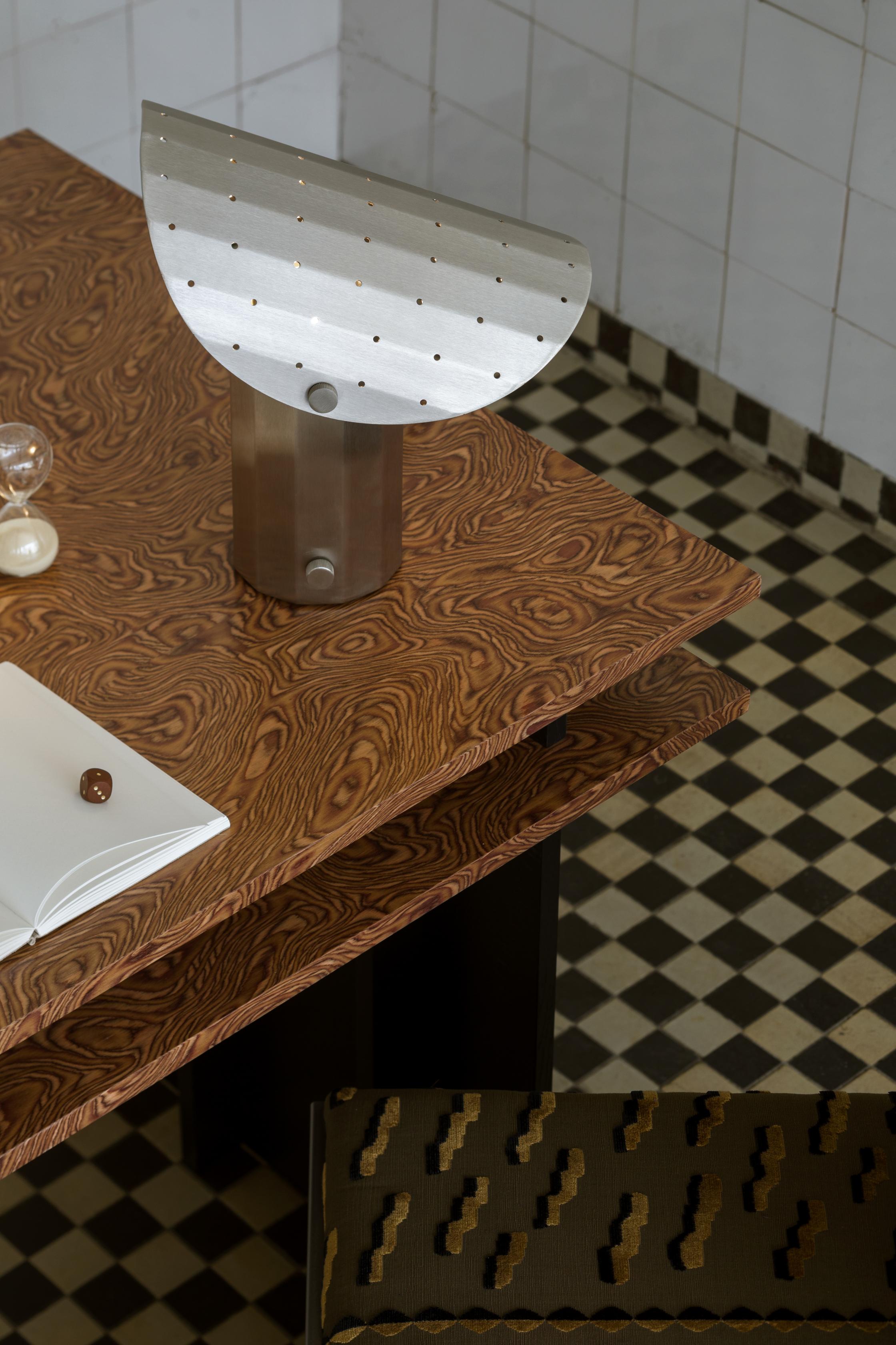 Tragbare Lampe APOLIN gebürsteter Stahl