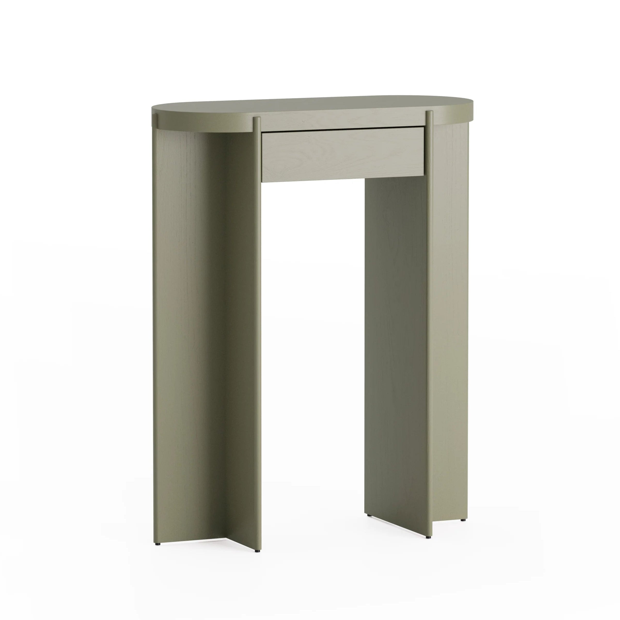 Konsole KIRU olivgrünes Eichenholz