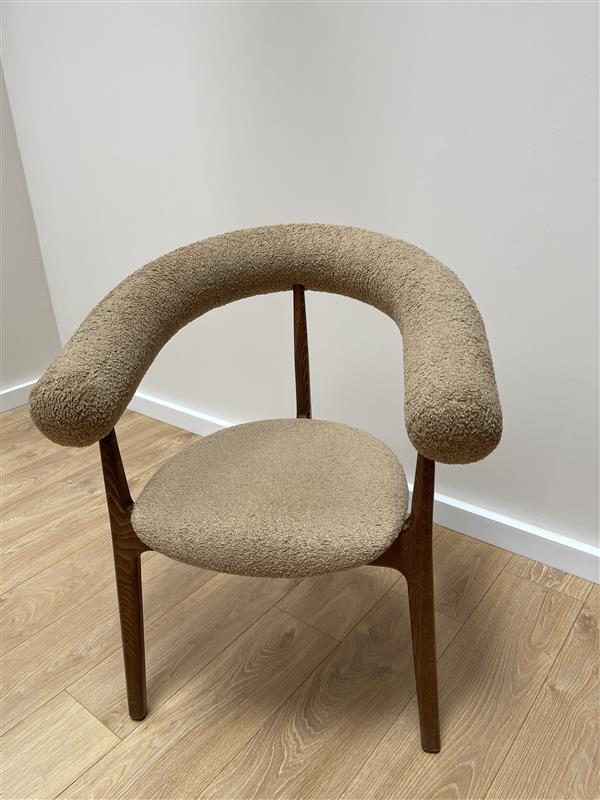 EVO B-2948 chair in dark beige lambswool with a beech base - display model